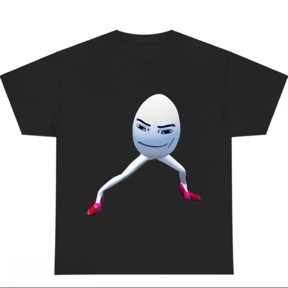 Roblox Egg Run Like A Girl Funny Meme Graphic Tee, Cute Biker Humor Print Streetwear Unisex 100 Percent Cotton Round Neck T-Shirt
