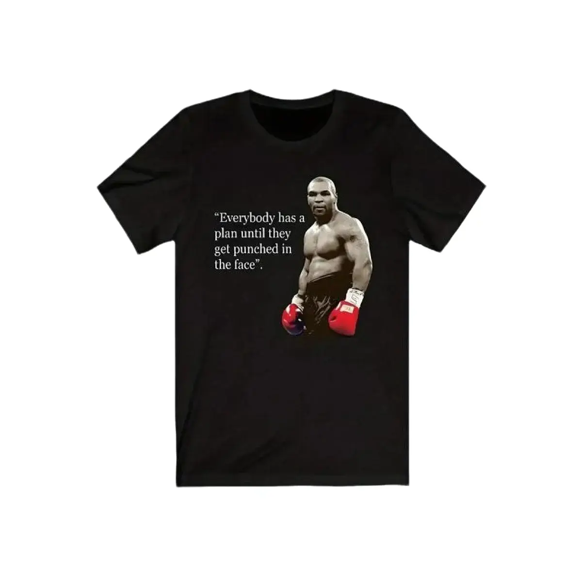 Iron Mike Tyson Quote Everybody Has a Plan Until They Get Punched in the Face Graphic Tee, Minimalist Boxing Biker Streetwear T-Shirt