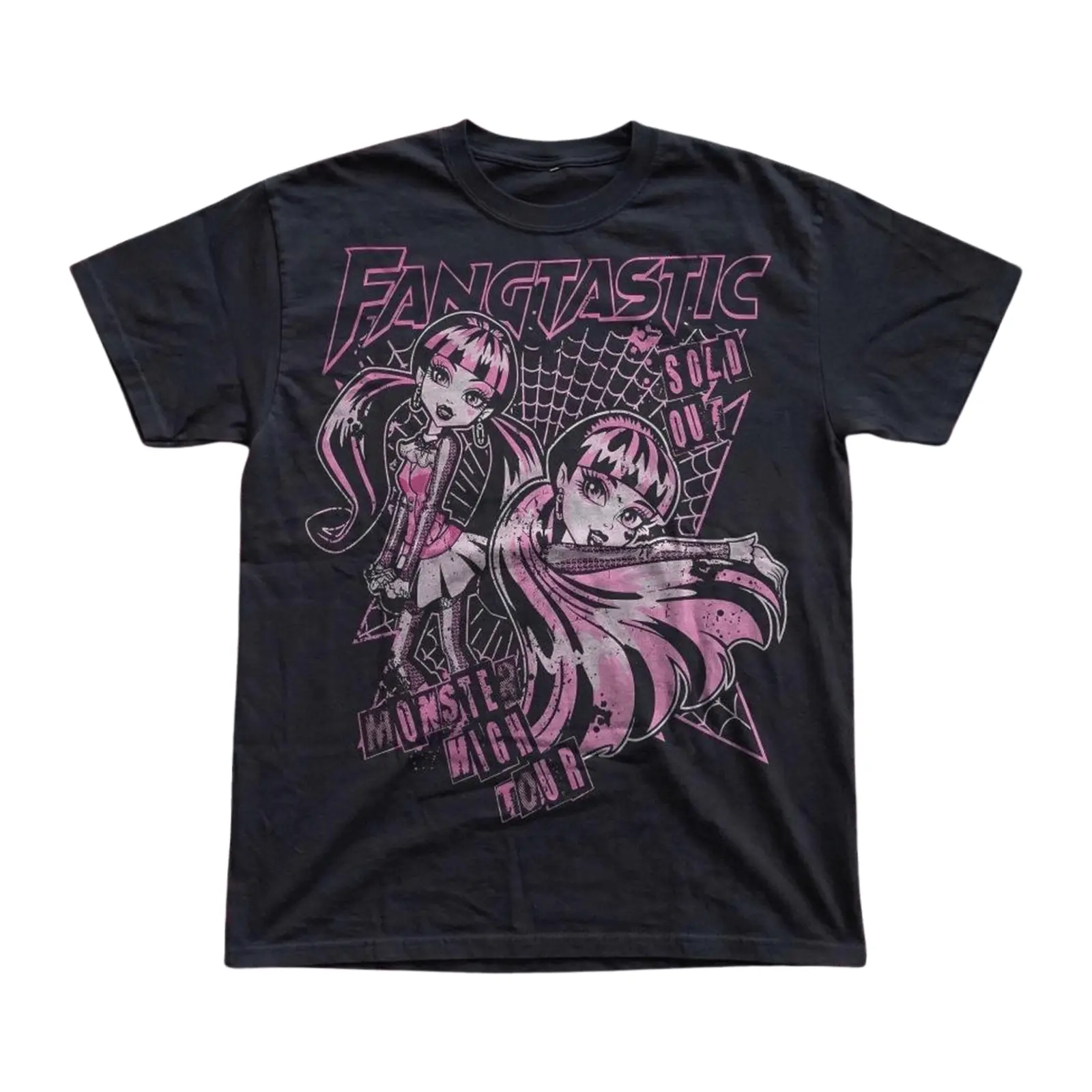 Monster High Fangtastic Vintage Graphic Tee, Retro Aesthetic Gothic Grunge Y2k Emo Scene Anime Manga Style Streetwear Gildan Unisex T-Shirt
