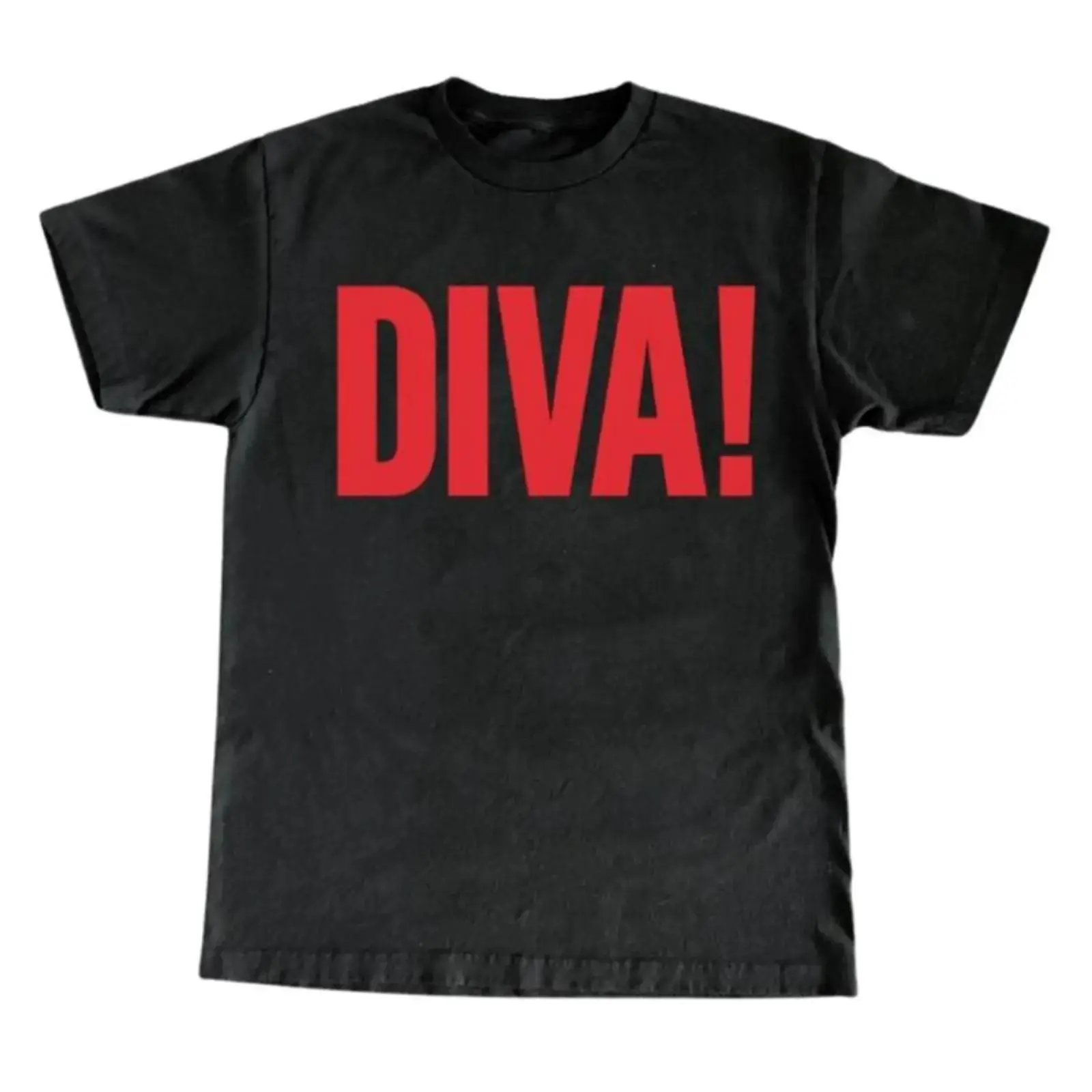 DIVA Bold Red Slogan Graphic Tee, Funny Internet Y2K Viral Streetwear Top, Vintage 90s Style Classic Unisex Cotton T-Shirt