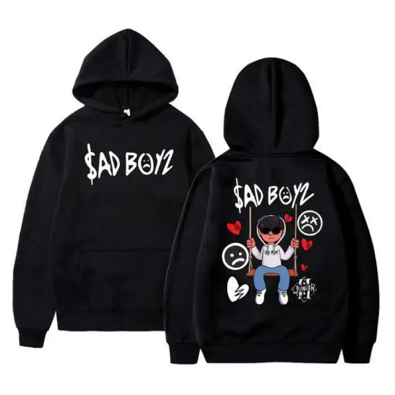 Junior H Sad Boyz Mania Tour 2024 Hoodie, Latin Trap Concert Merch Two-Sided Graphic Streetwear Urban Music Unisex Pullover Hooded Sweatshirt