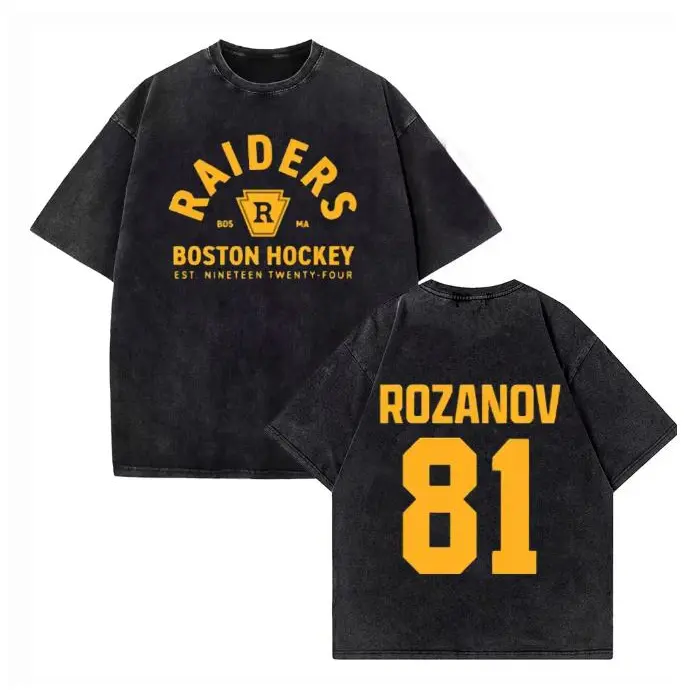 Heated Rivalry Shane Hollander Ilya Rozanov Hollanov 24 81 Hockey Jersey Graphic Tee, Vintage Washed Front and Back Print Oversized T-Shirt