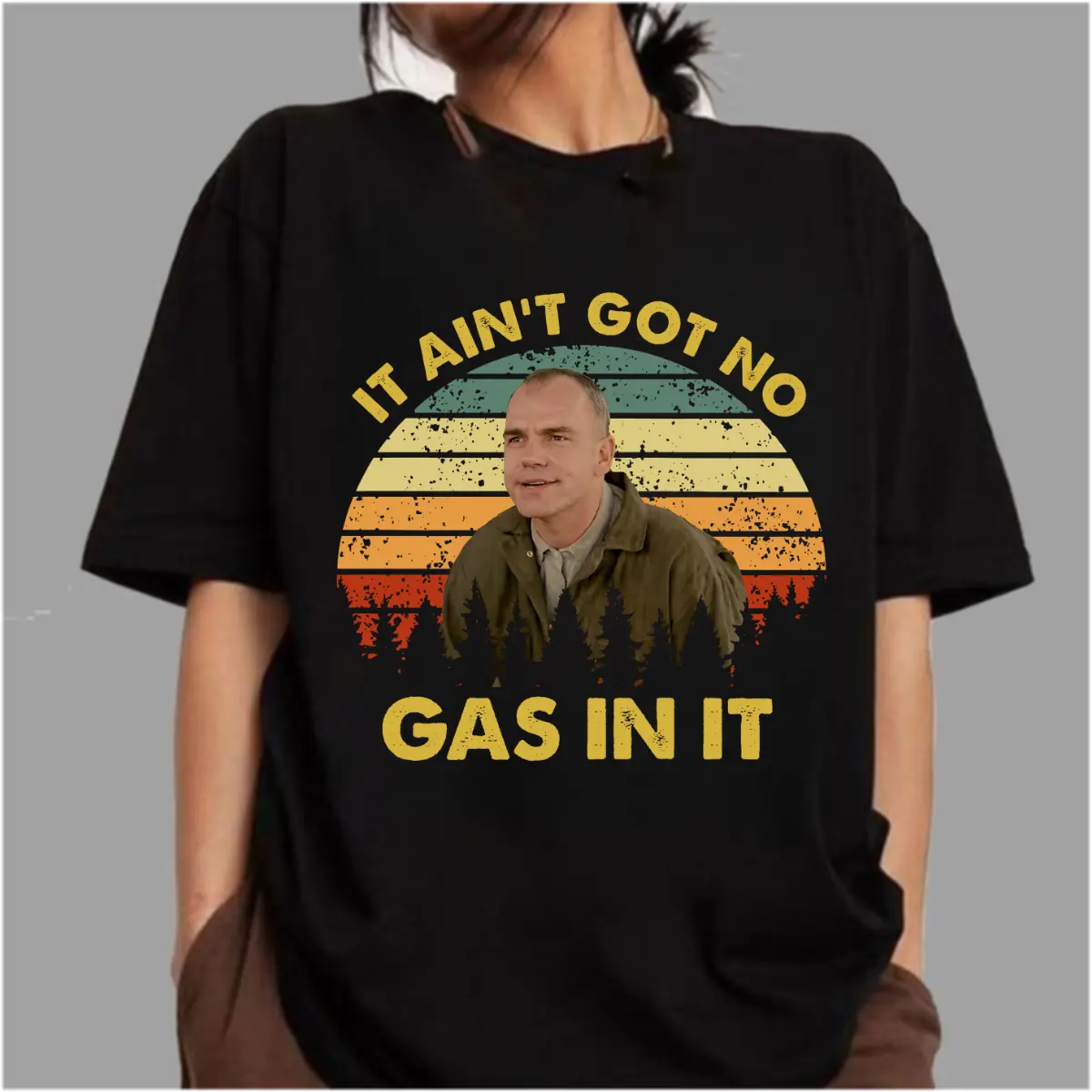Sling Blade It Ain't Got No Gas In It Karl Childers Movie Quote Graphic Tee, 90s Retro Sunset Vintage Streetwear Unisex Cotton T-Shirt