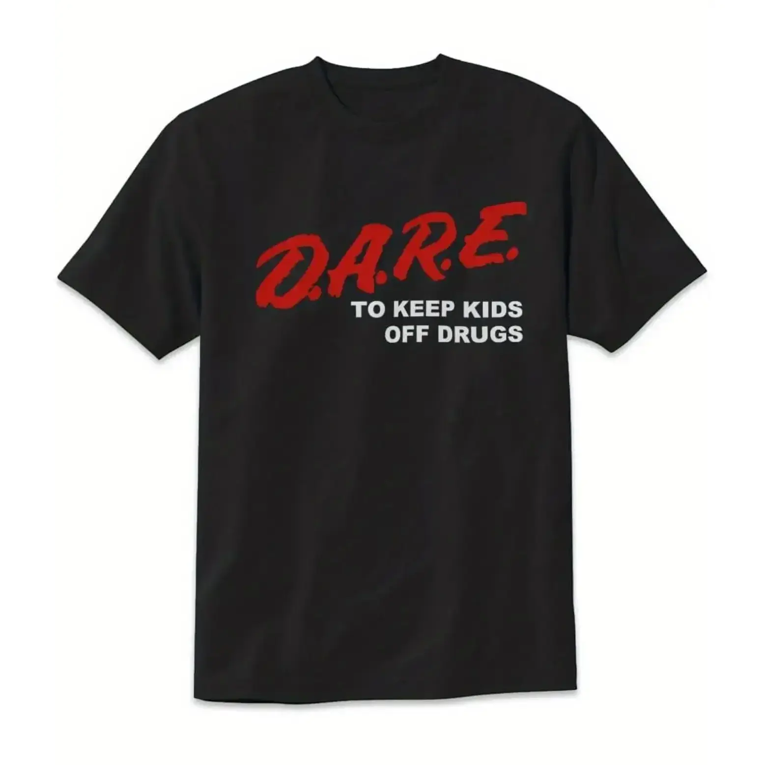 D.A.R.E. To Keep Kids Off Drugs Vintage 90s Graphic Tee, Retro Funny Nostalgia Classic Logo Streetwear Soft Crew Neck T-Shirt