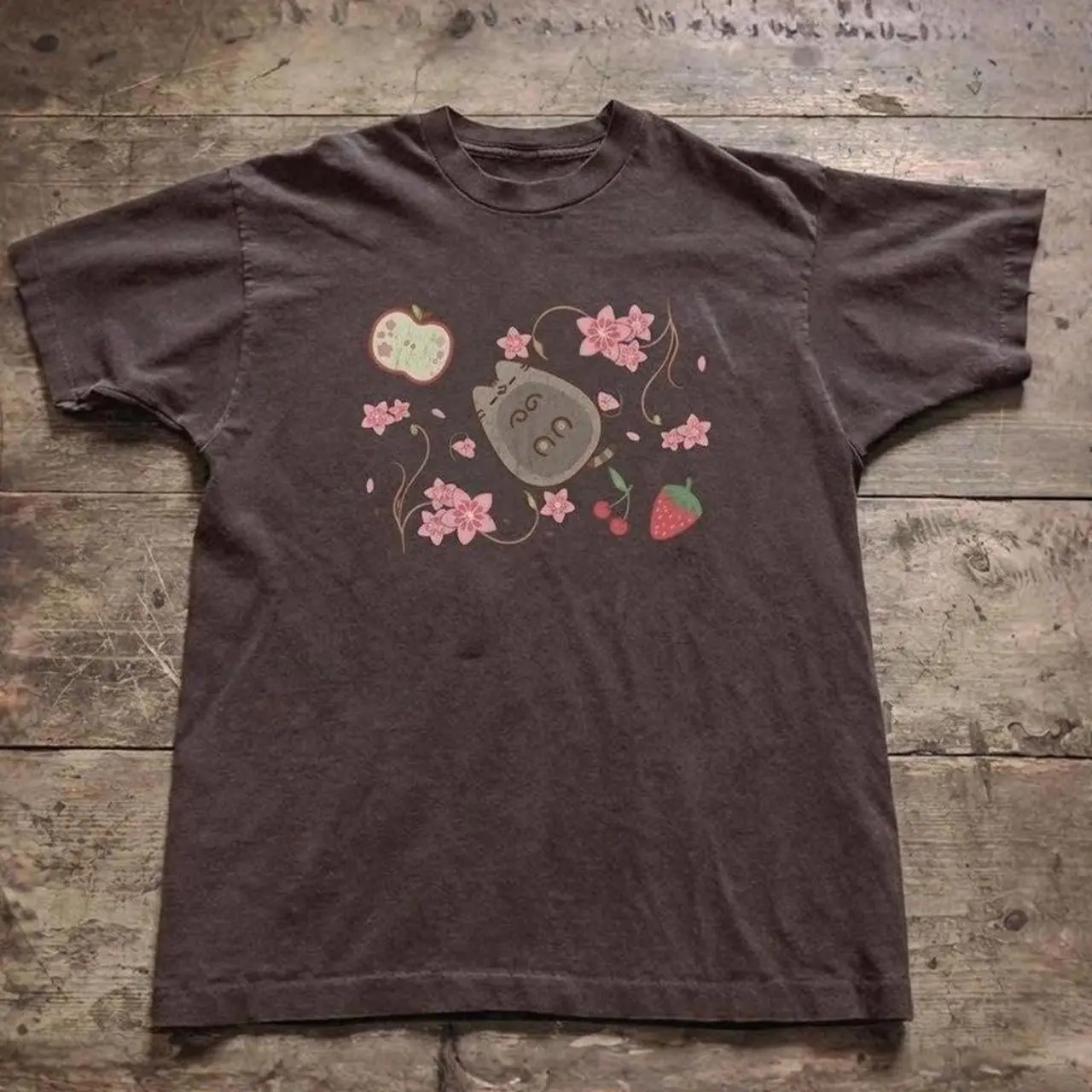 Cute Cat With Floral Graphic Tee, Y2K Gothic Grunge Emo Scene Animal Shirt, Heavy Cotton Gildan or Comfort Colors Unisex Streetwear T-Shirt
