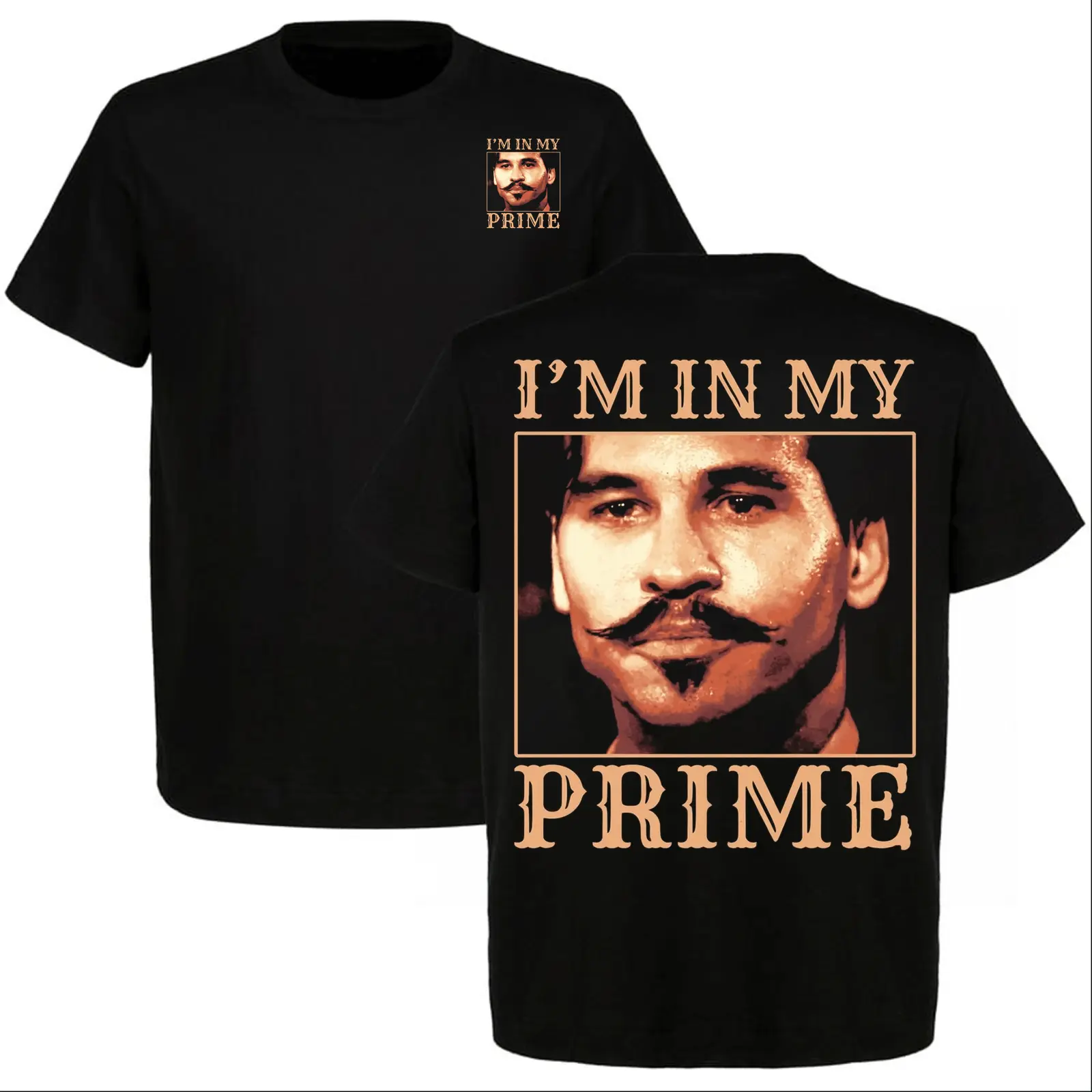 I'm In My Prime Doc Holliday Tombstone Graphic Tee, Old West Cowboy Western Movie Retro Double-Sided Streetwear Unisex T-Shirt