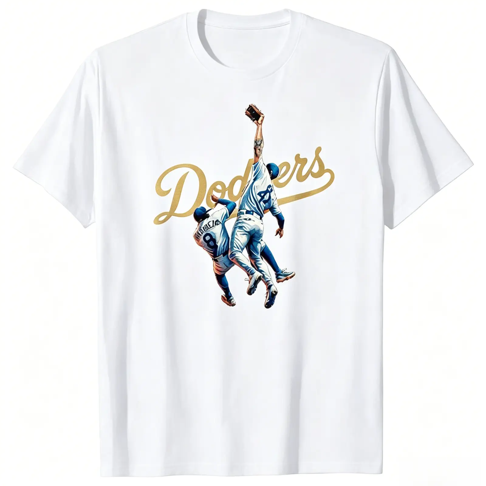 Dodgers Game 7 LA Baseball Moment Leaping Catch Graphic Tee, Vintage Champions Fan Gear Casual Streetwear Unisex Cotton T-Shirt
