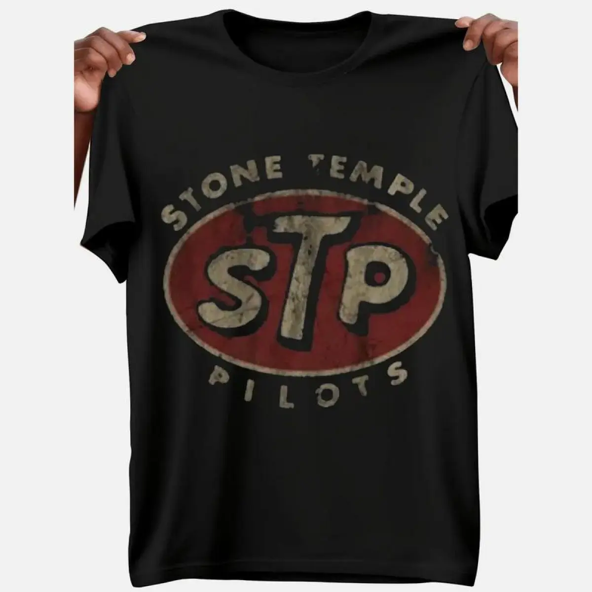 Stone Temple Pilots STP Retro Oval Logo Graphic Tee, Vintage 90s Grunge Rock Band Album Merch Loose Fit Cotton T-Shirt