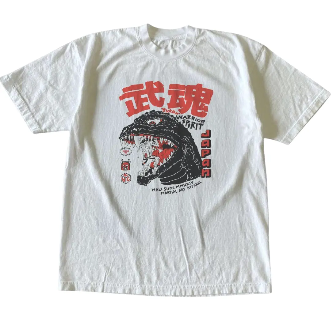 Kaiju Japanese Monster Vintage Graphic Tee, Y2K Gothic Grunge Emo Scene Amity Affliction Style Streetwear Unisex Cotton T-Shirt