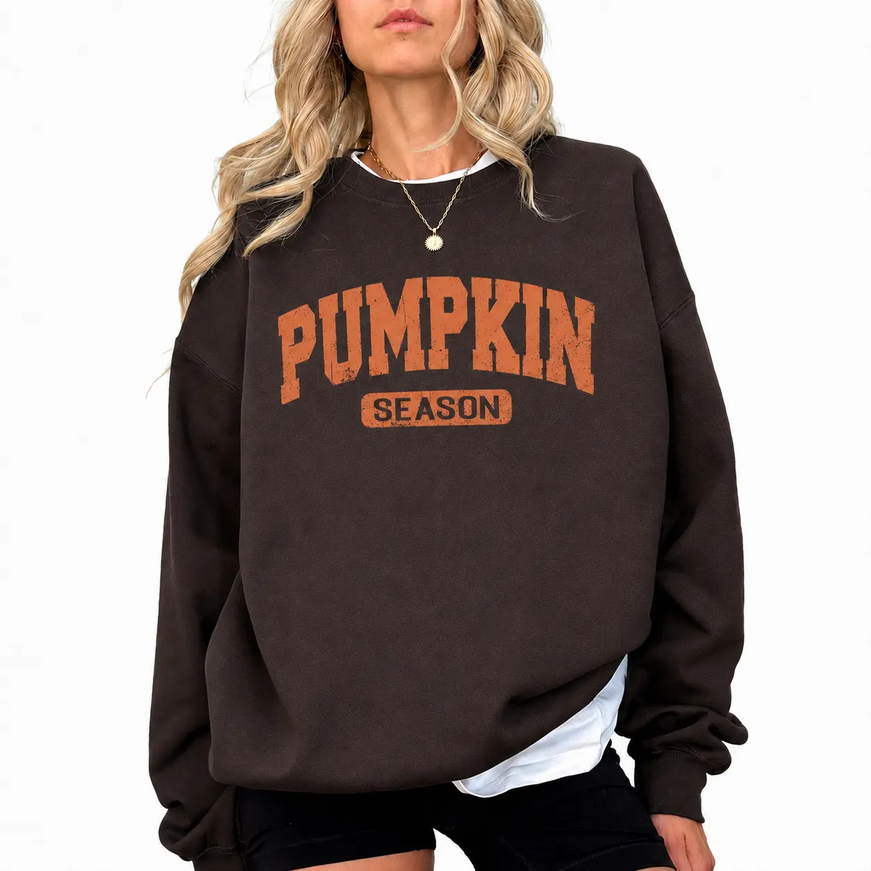 Retro Pumpkin Season Sweatshirt, Vintage Varsity Letter Halloween Crewneck, Cute Fall Pullover, Cozy Thanksgiving Spooky Season Outfit