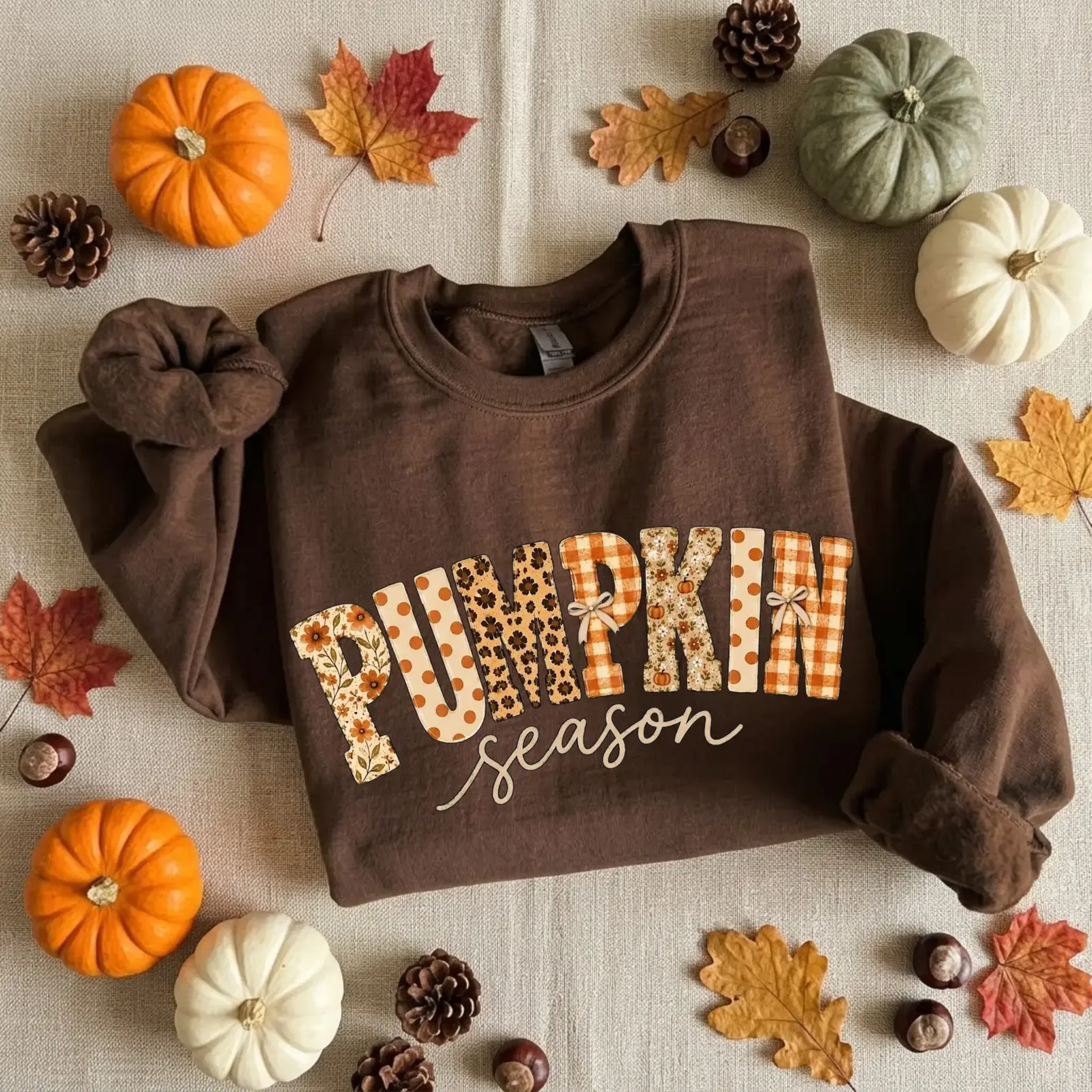 Vintage Varsity Pumpkin Season Sweatshirt, Distressed Leopard Plaid Autumn Graphic Crewneck, Cute Girly Halloween Thanksgiving Fall Pullover
