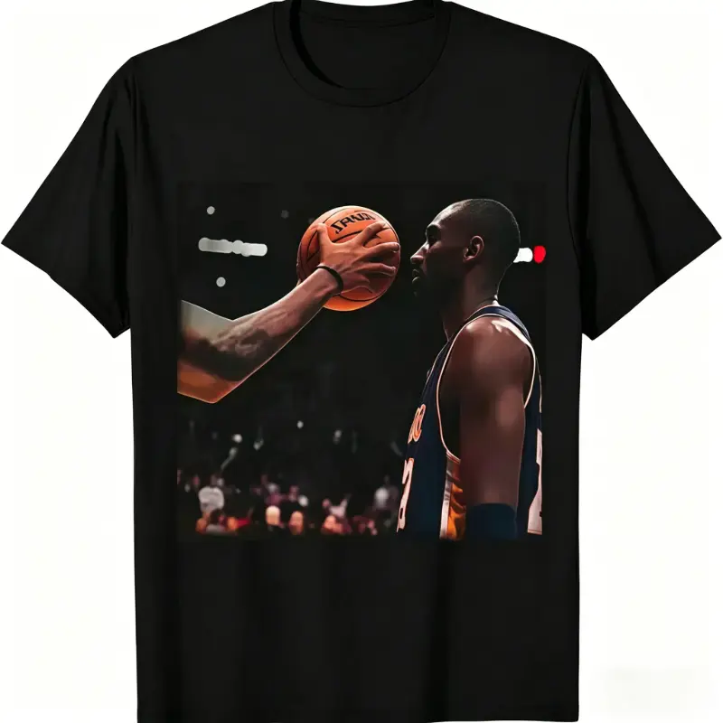 Vintage Kobe No Flinch Basketball Legend Graphic T-Shirt, 90s Lakers Mamba Mentality Novelty Streetwear Unisex Cotton Print Tee