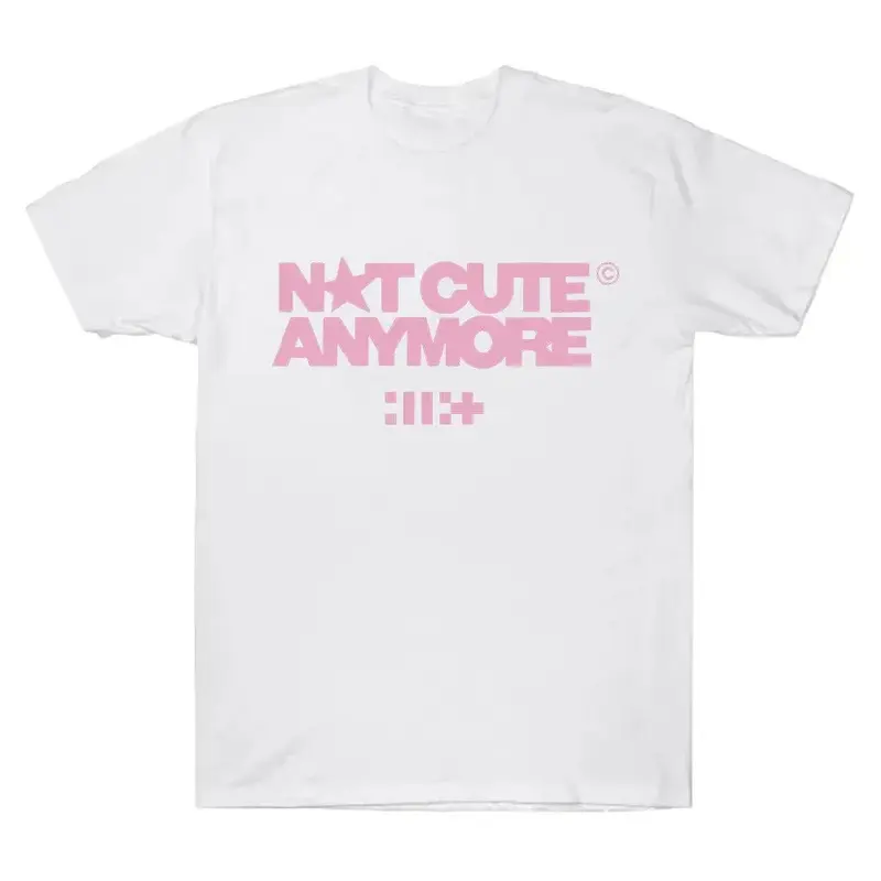 ILLIT Not Cute Anymore Album Graphic Tee, Kpop Girl Group Pink Star Logo Print Korean Fashion Casual Cotton Short Sleeve Unisex T-Shirt