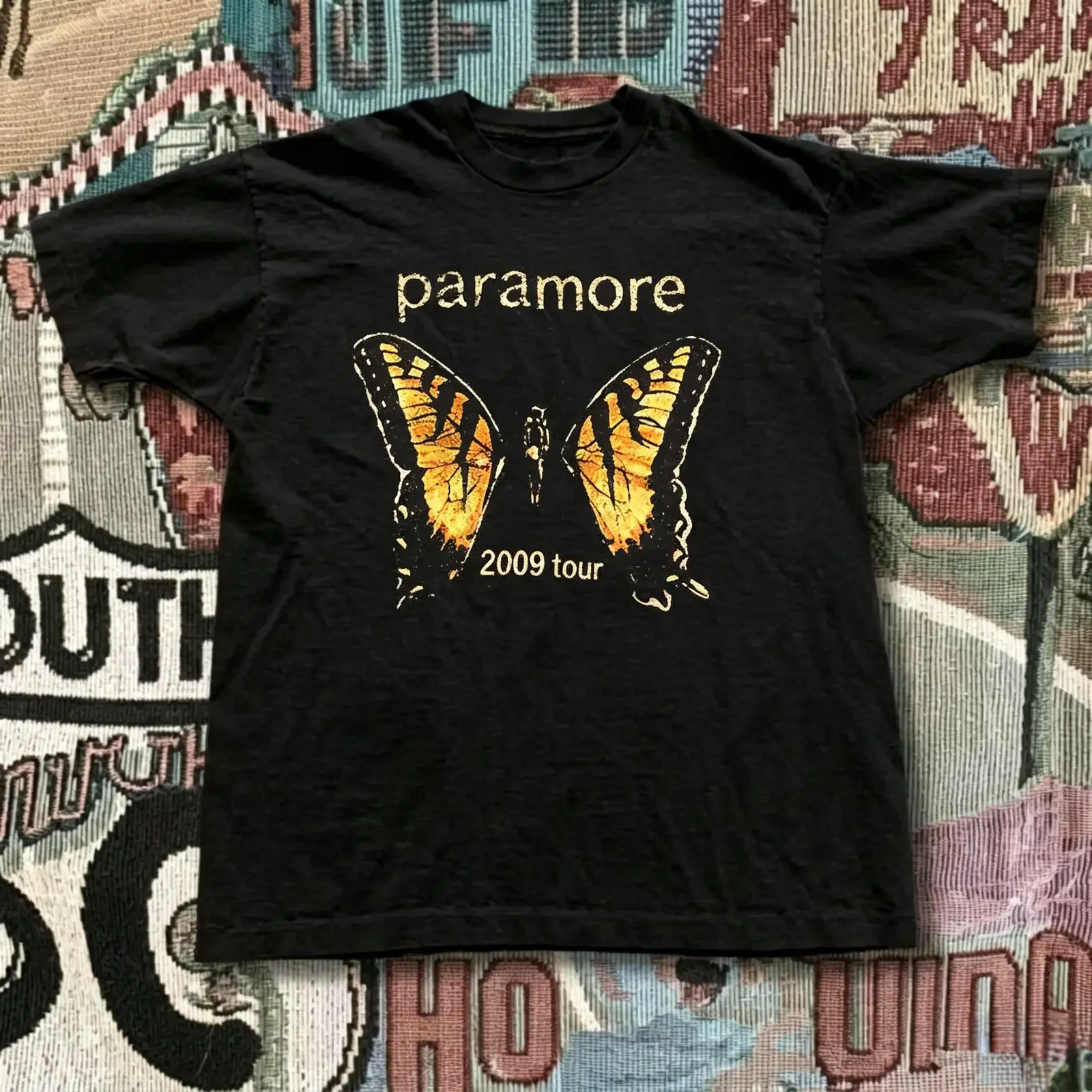 Paramore 2009 Tour Butterfly Graphic Tee, Vintage Alternative Rock Pop Punk Band Concert T-Shirt, Alt Grunge Streetwear Cotton Unisex Top