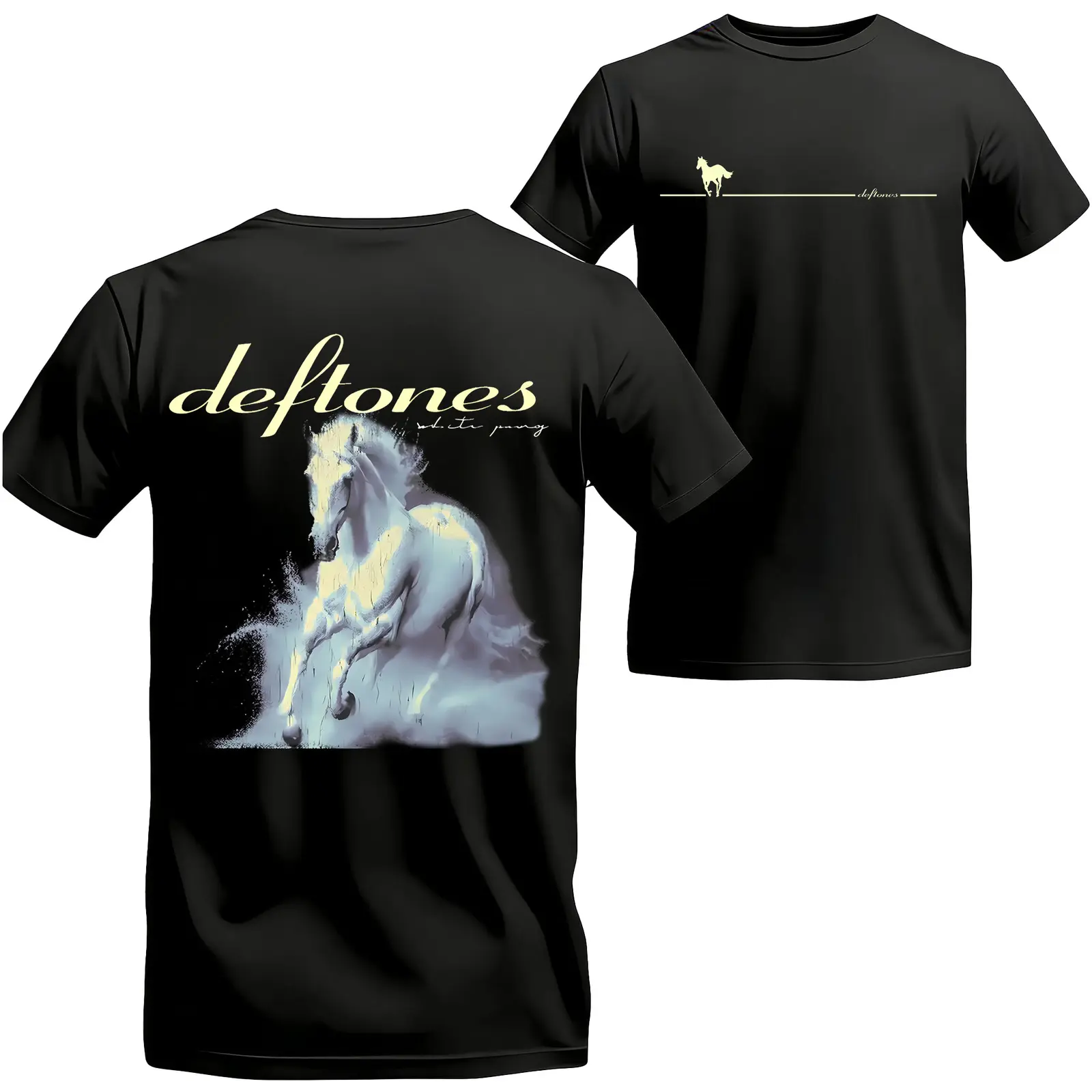 Vintage Deftones White Pony Album Graphic Tee, Alt Metal Grunge Rock Concert Front and Back Print Washed Heavy Cotton Oversized T-Shirt