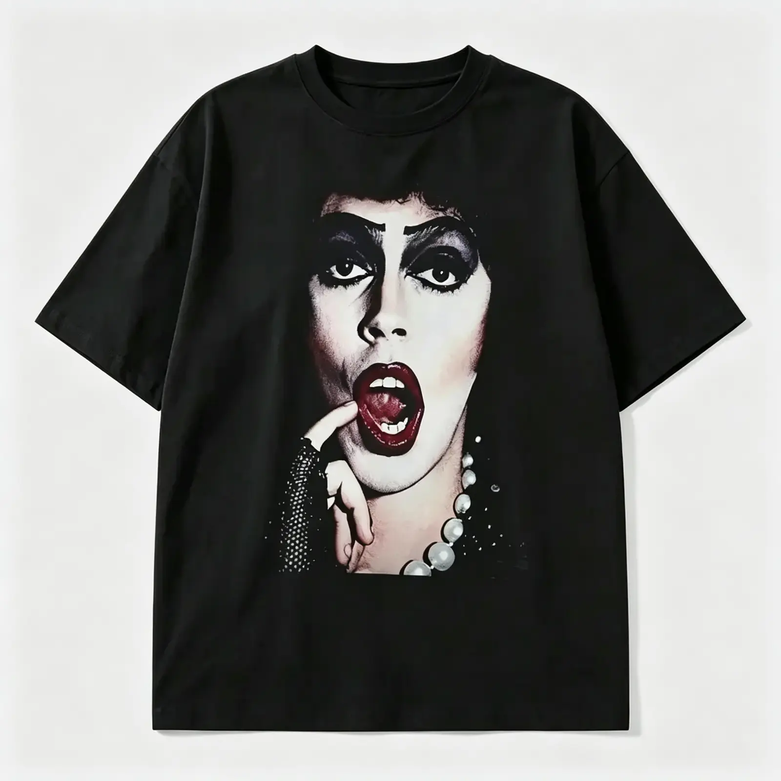 Tim Curry Frank-N-Furter Rocky Horror Tribute Tee, Vintage Comic Horror Fan Halloween Graphic T-Shirt, Casual Streetwear Unisex Top