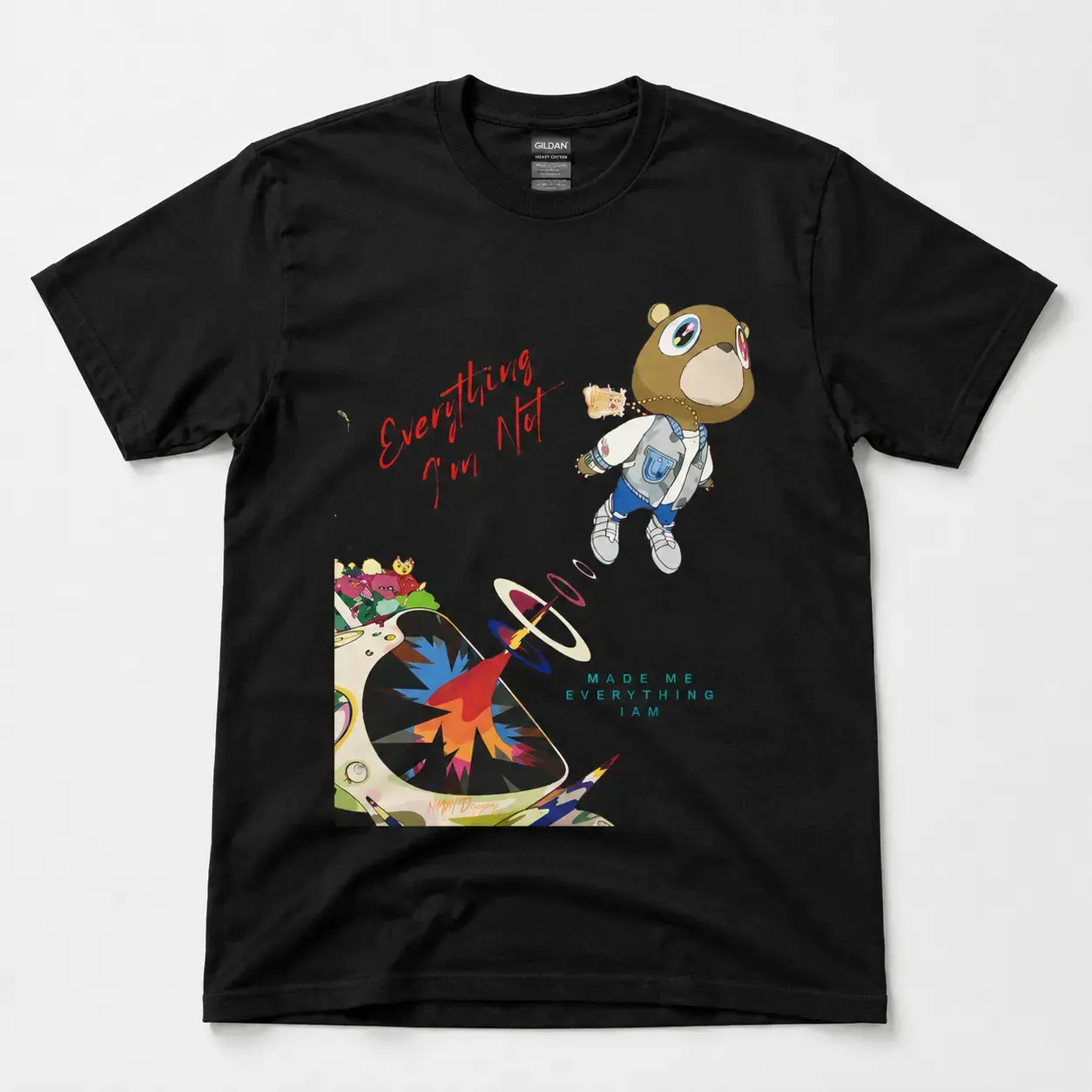 Graduation Bear Everything I'm Not Made Me Everything I Am Graphic Tee, Vintage College Dropout Inspired Hip Hop 100 Cotton T-Shirt