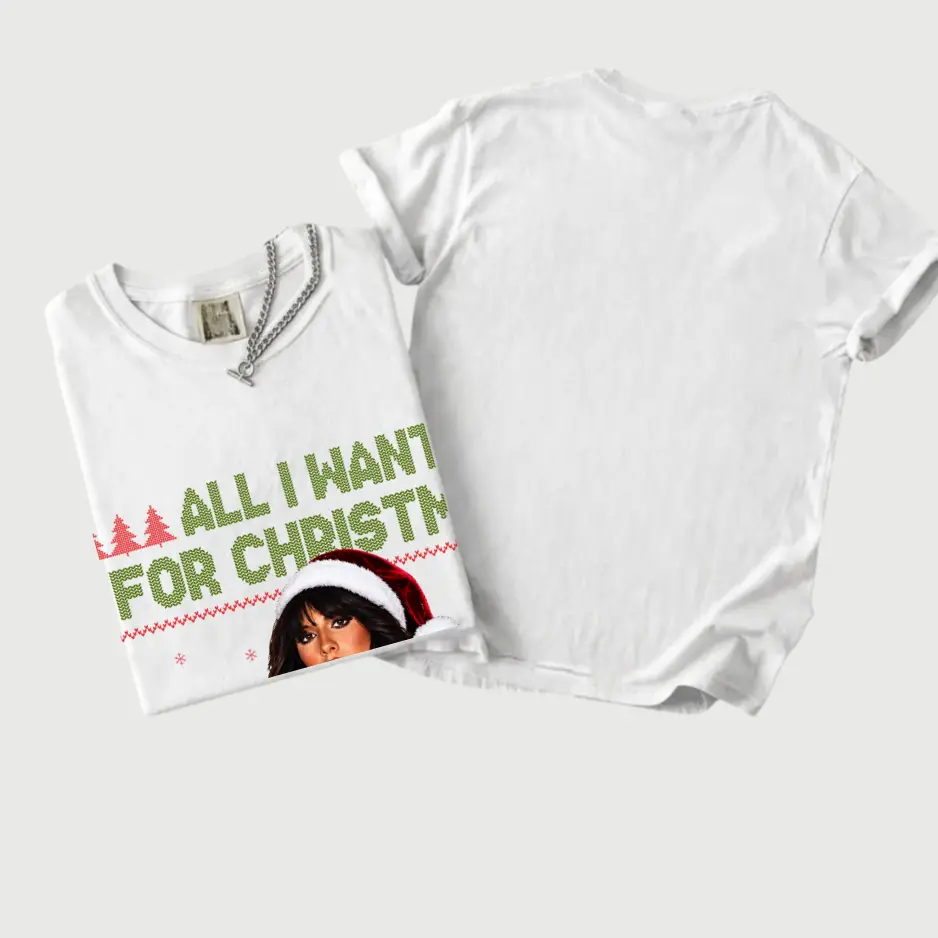 Fella All I Want for Christmas Ugly Sweater Style Graphic Tee, Retro Christmas Country Music Fan T-Shirt, Comfort Colors Tee and Sweatshirt