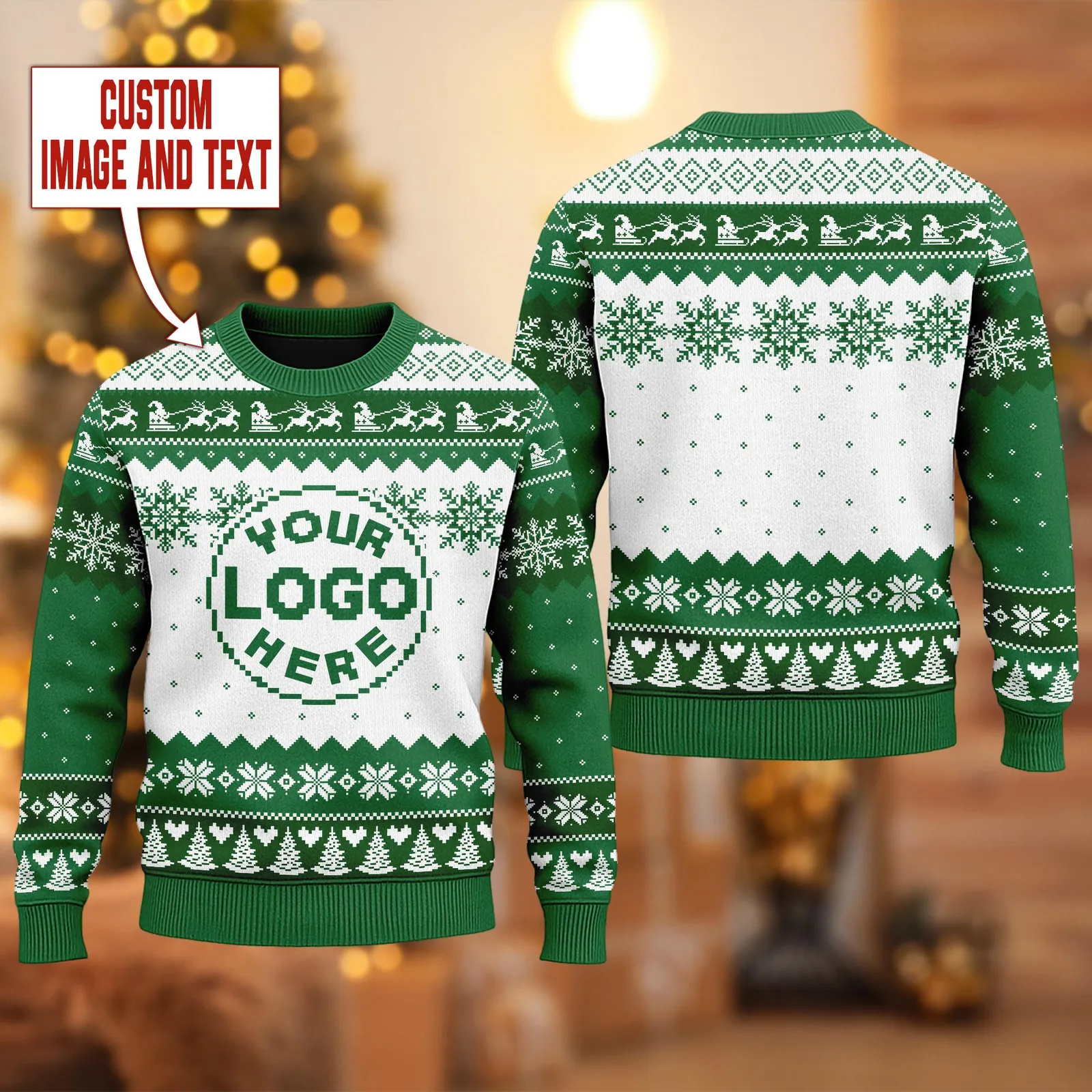 Personalized Logo Ugly Christmas Sweater, Custom Logo Sweatshirt, Company Logo Team Xmas Sweater, Custom Photo Holiday Sweatshirt