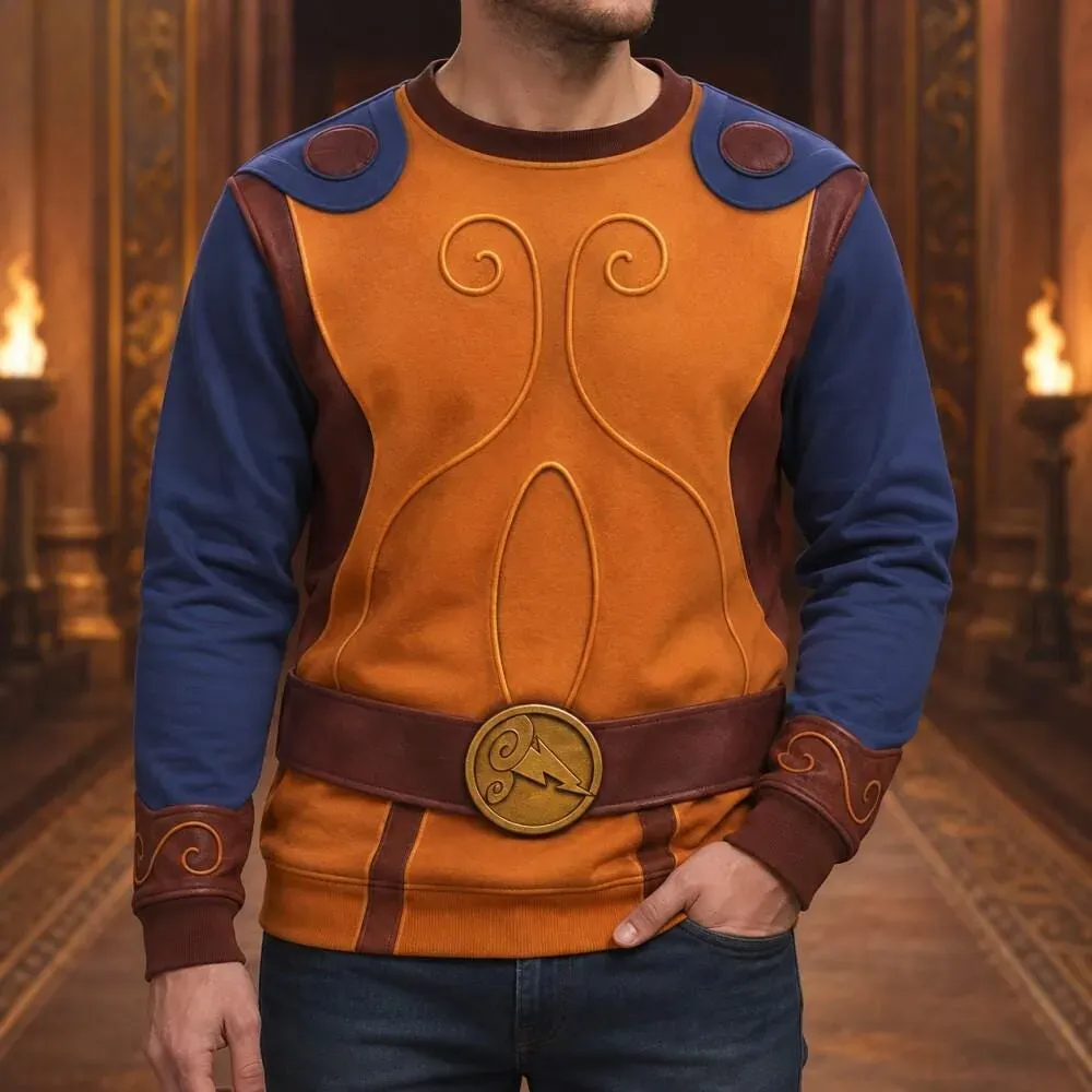 Hercules Greek Mythology Halloween Costume 3D Sweatshirt, Funny Cosplay Costume for Family Group and Friends, Unisex All Over Print Sweatshirt