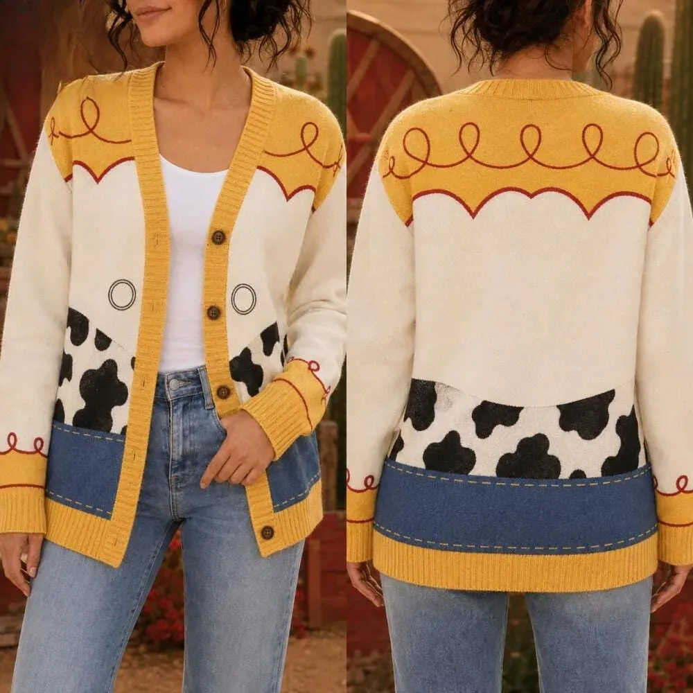 Jessie Toy Story Cardigan, Cowgirl Character Sweater, Western Movie Halloween Costume Top, Toy Story Outfit Gift for Her