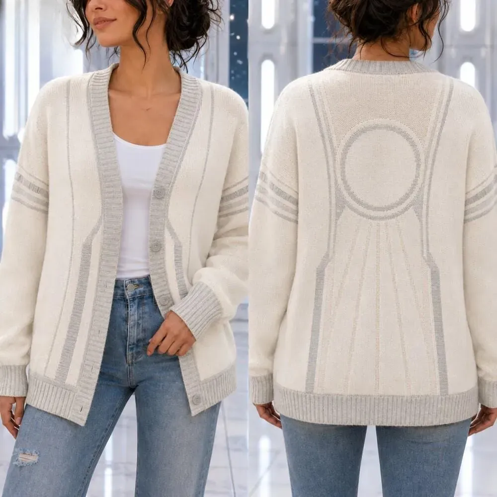Princess Leia Cardigan, Star Wars Costume Sweater, Rebel Princess Character Outfit, Sci-Fi Movie Cosplay Top for Halloween Costume