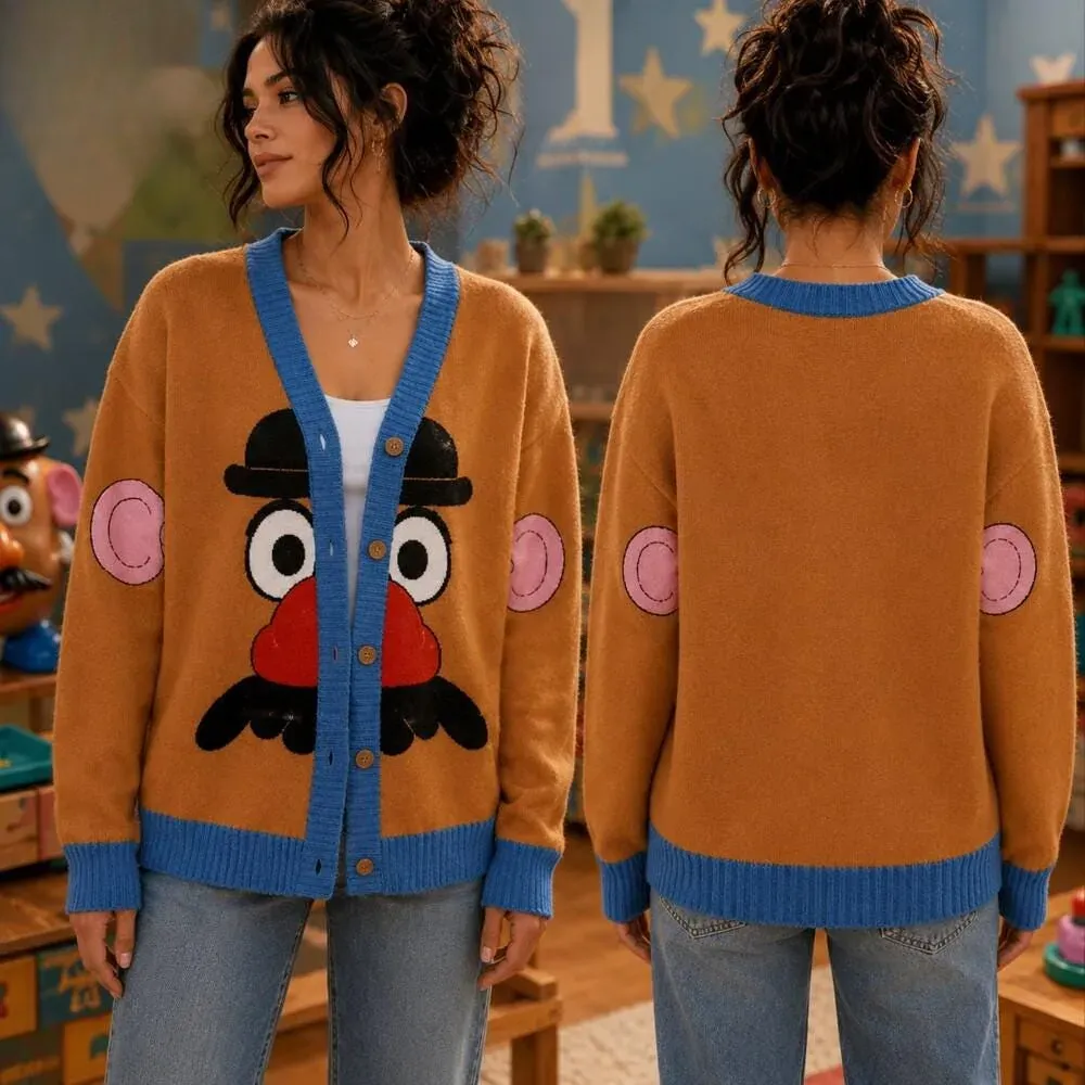 Mr Potato Head Toy Story Cardigan, Mr Potato Head Cosplay Costume Sweater, Movie Apparel Halloween Costume Style Outfit
