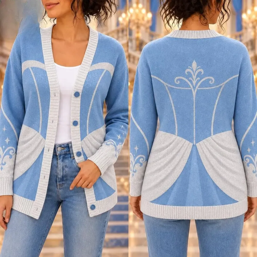 Cinderella Costume Cardigan, Cinderella Movie Cosplay Sweater, WDW Halloween Sweater, Halloween Costume Outfit 3D All Over Print