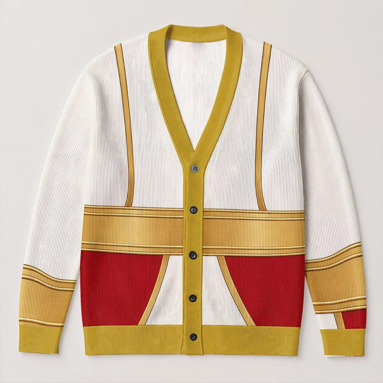 Cinderella Prince Charming Costume Look Knitted Cardigan, All Over Print Halloween Cardigan, Family Cosplay Outfit, Royal Prince Knitwear