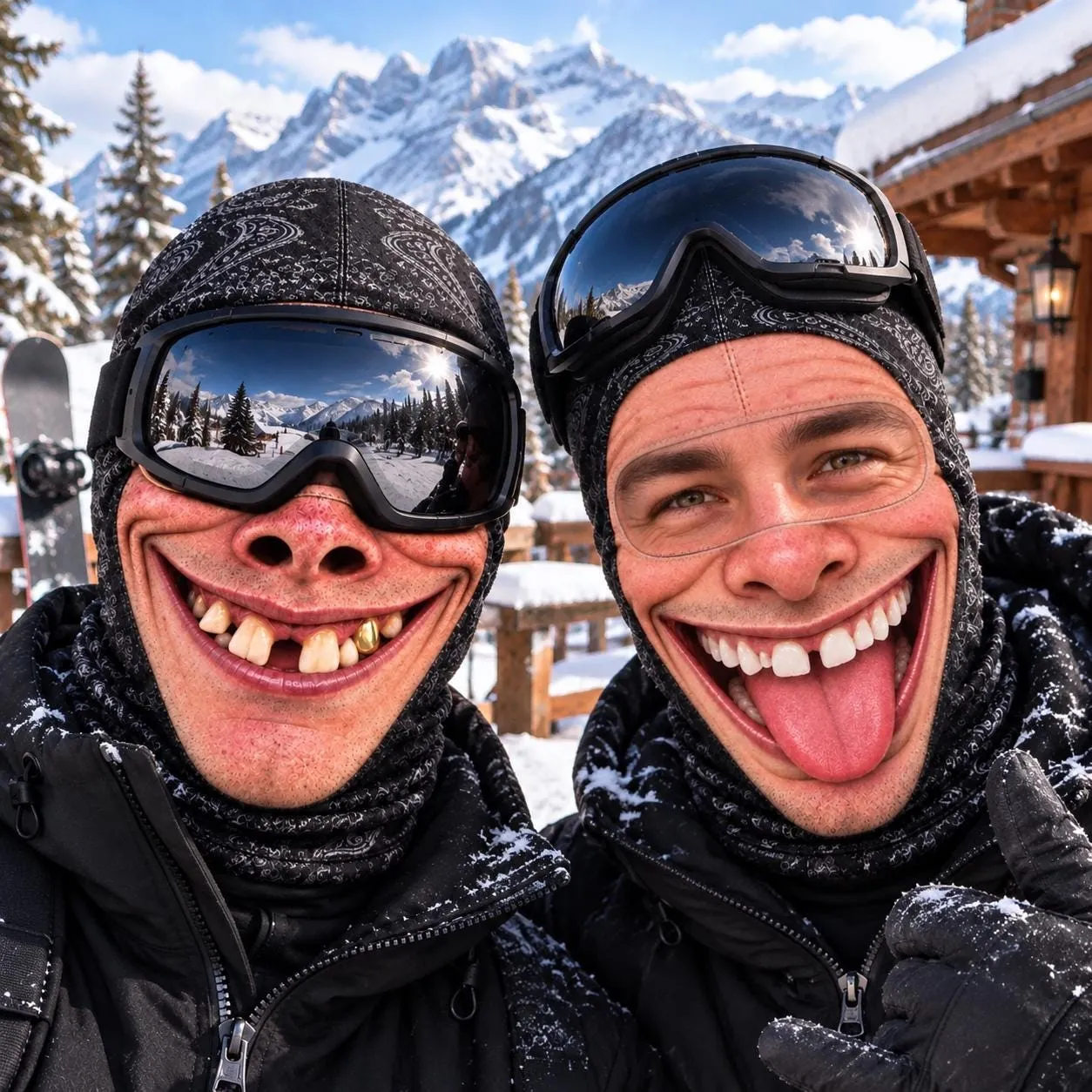 Funny Face Ski Mask, Crazy Face Balaclava, Novelty Winter Face Mask, Funny Snowboarding Mask for Ski Lovers and Snow Trips