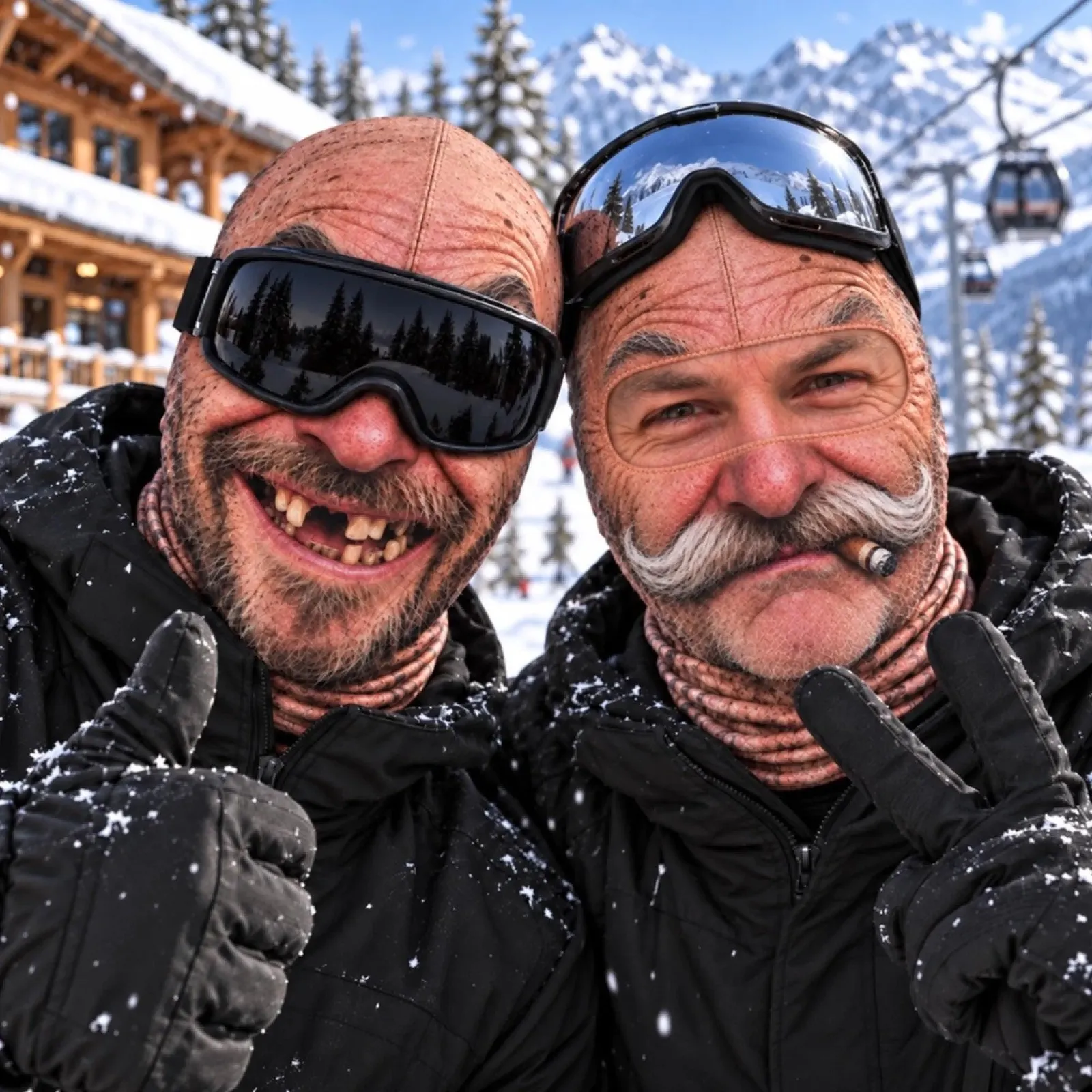 Funny Face Ski Mask, Goofy Novelty Balaclava, Snowboarding Face Mask for Ski Trip, Winter Gag Gift for Ski Lovers