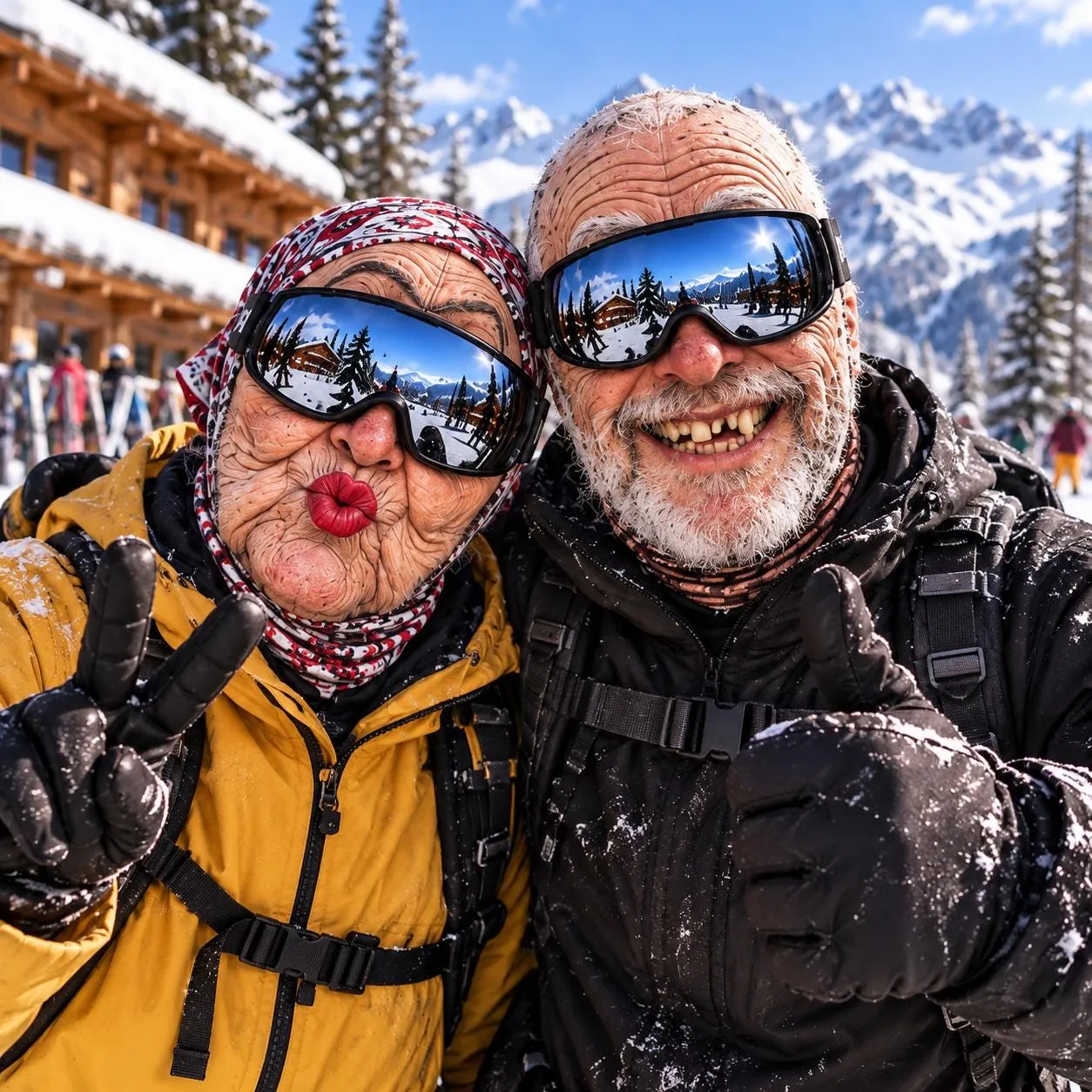 Grandpa Grandma Skiing Balaclava Mask, Funny Grandparents Face Ski Mask, Novelty Snowboard Mask, Grandparents Christmas Gift