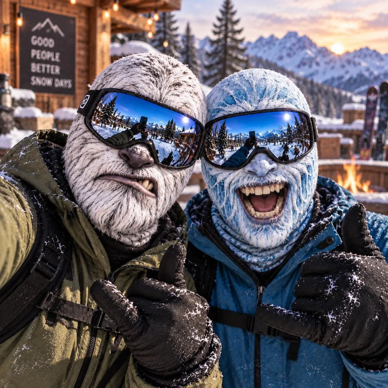 Ice Monster Snow Beast Balaclava Mask, Funny Ski Face Mask for Men, Winter Outdoor Camping Face Cover, Novelty Snowboard Ski Mask