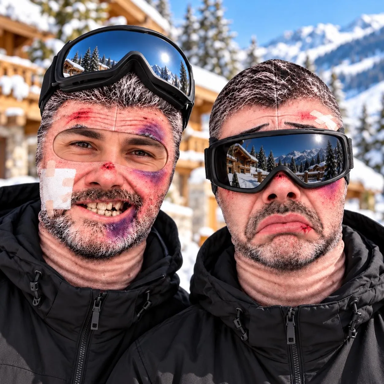 Funny Face Ski Mask, Novelty Balaclava for Ski Lovers, Winter Face Covering for Snowboarding, Ski Trip Printed Face Mask