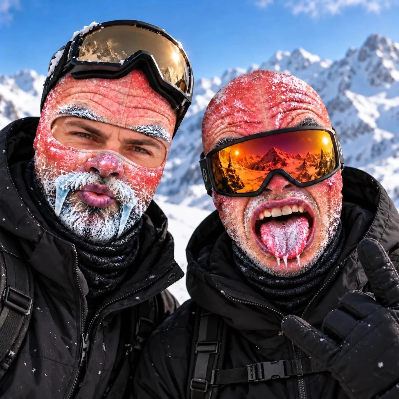Funny Frozen Face Ski Mask, Snow Is My Happy Place Novelty Balaclava, Winter Snowboarding Face Cover, Birthday Gift for Ski Lovers