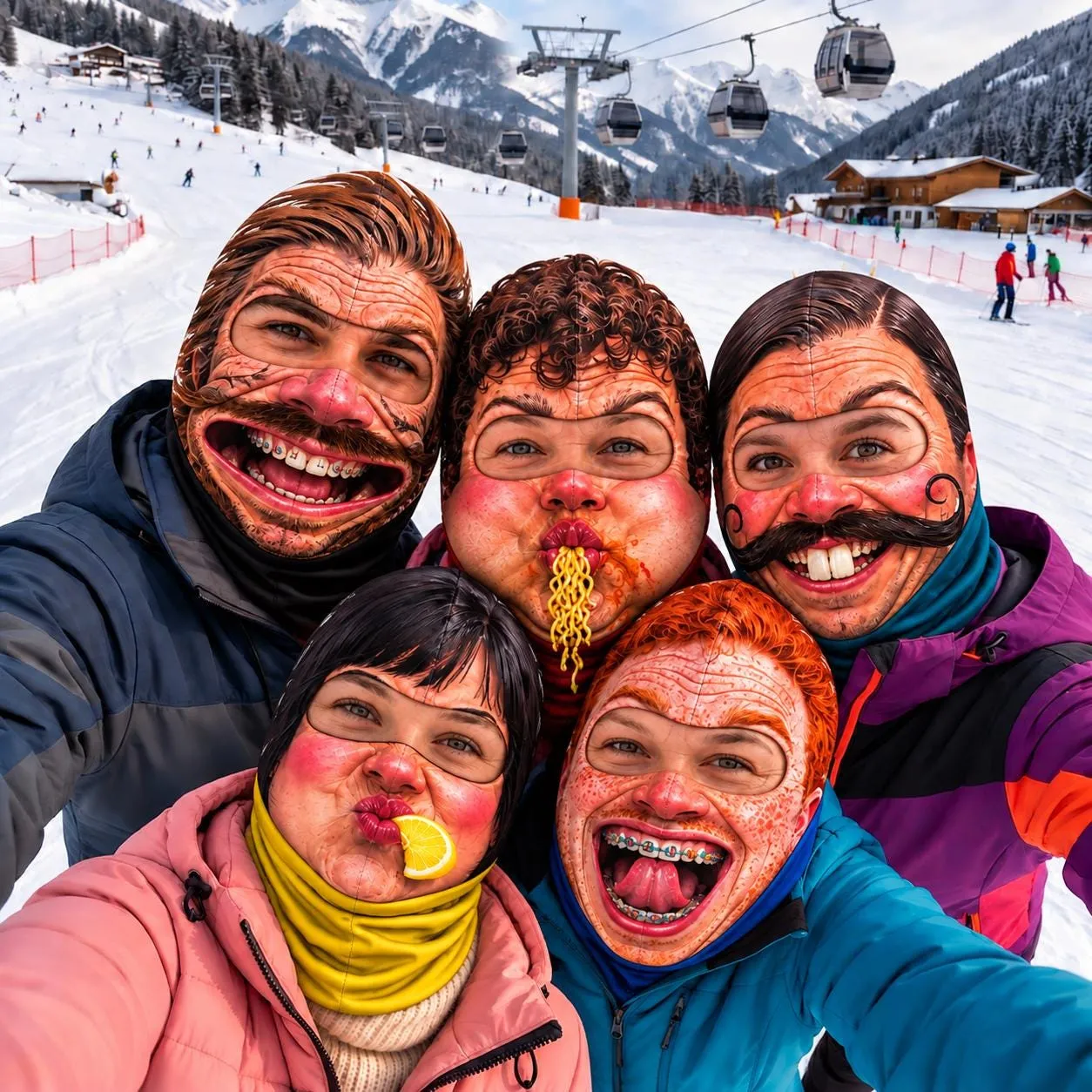Funny Face Ski Balaclava, Novelty Winter Face Mask for Skiing, Snowboarding and Camping, Camping Humor Outdoor Gift