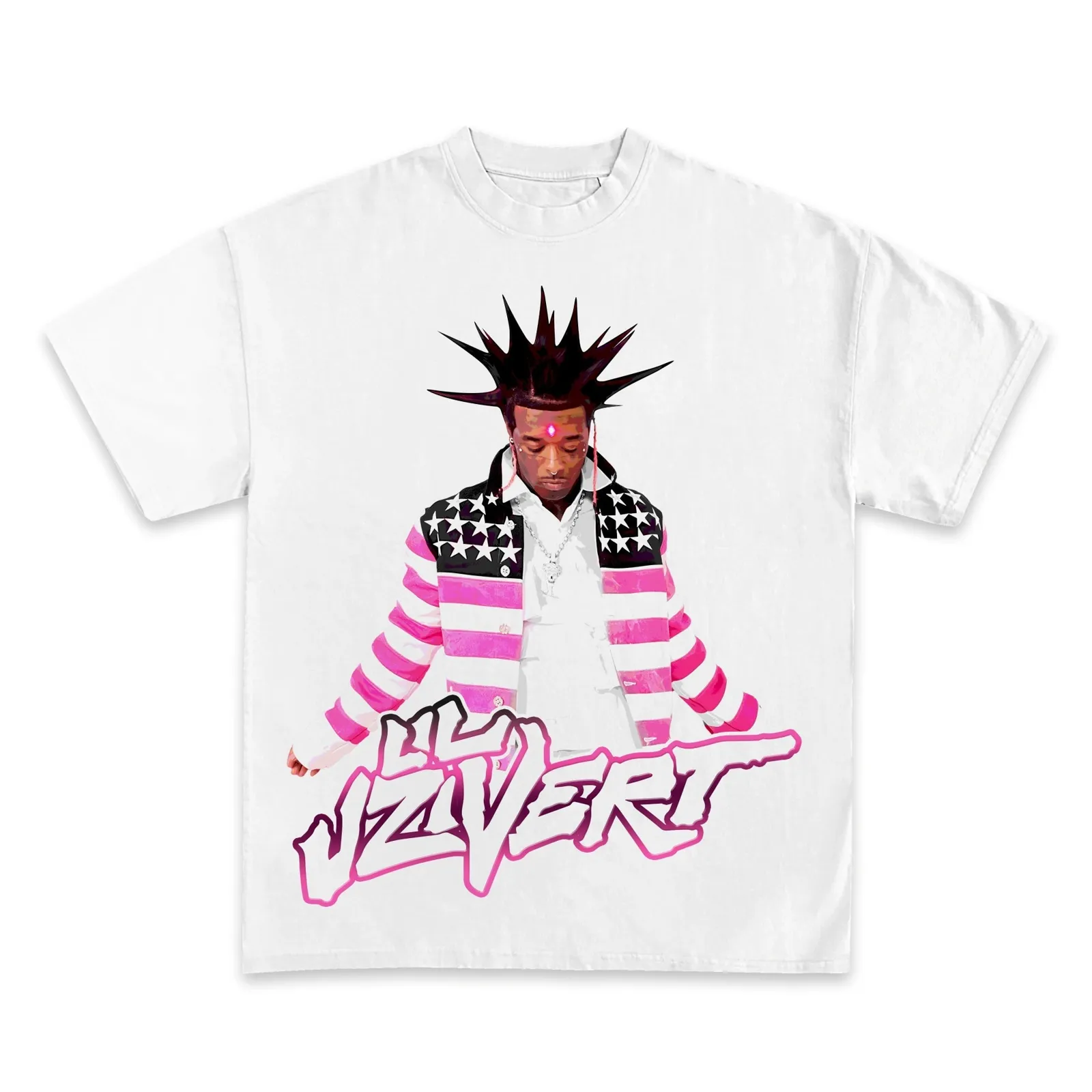 Lil Uzi Vert Pink Tape Graphic Tee, Hip Hop Rapper Stars And Stripes T-Shirt, Hoodie and Sweatshirt, Rap Streetwear