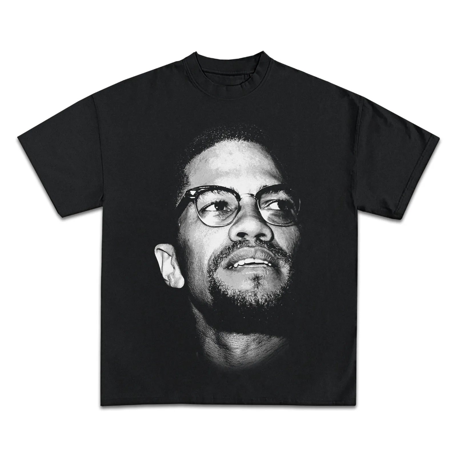 Malcolm X Portrait Graphic Tee, Black And White Photo T-Shirt, Hoodie and Sweatshirt, Oversized Streetwear Civil Rights Icon