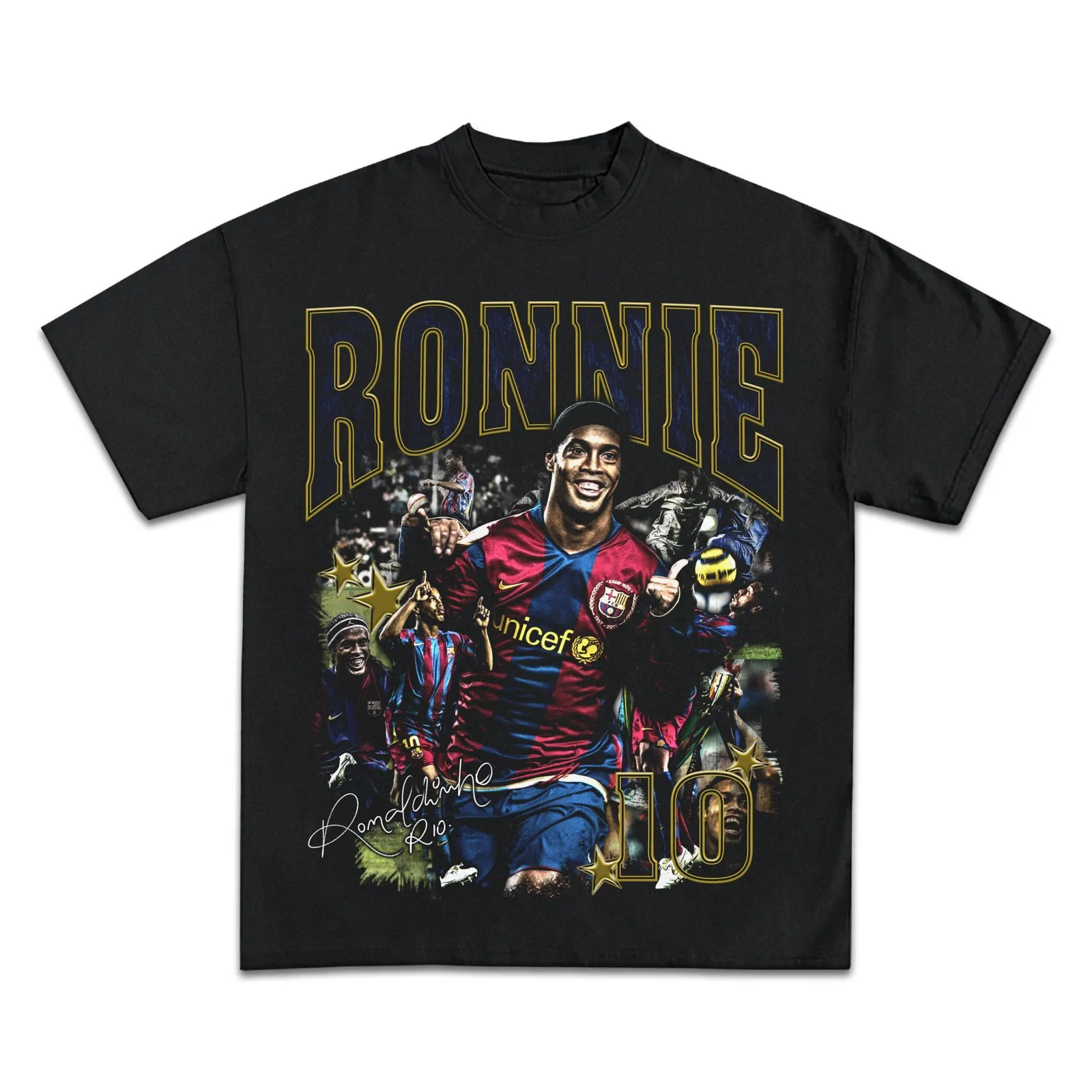 Ronaldinho Ronnie Graphic Tee, Hoodie, Sweatshirt, Soccer Barcelona Number 10 Vintage Bootleg Style Streetwear Shirt