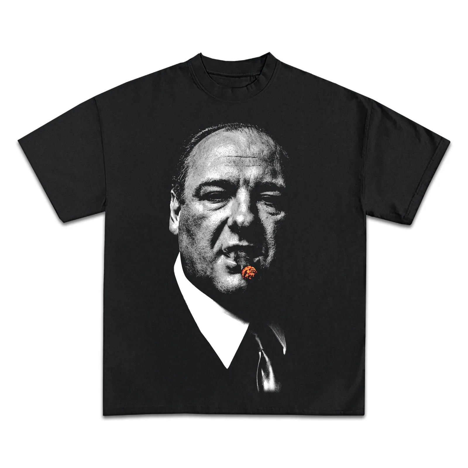 Tony Soprano Graphic T-Shirt, Hoodie, Sweatshirt, Mafia TV Show Cigar Portrait Black and White Streetwear Tee Vintage