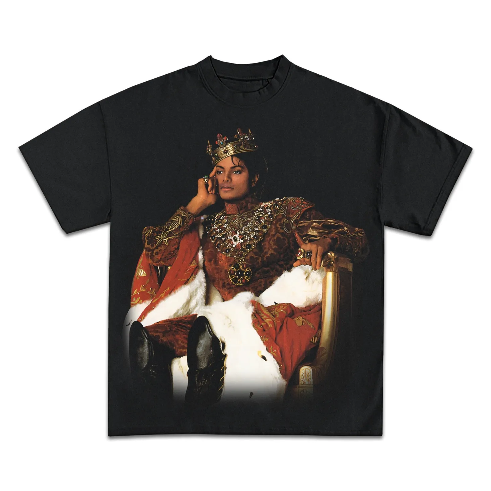 Michael Jackson Graphic Tee, Hoodie, Sweatshirt, King Crown Throne Portrait Music Icon Vintage Style Streetwear Shirt