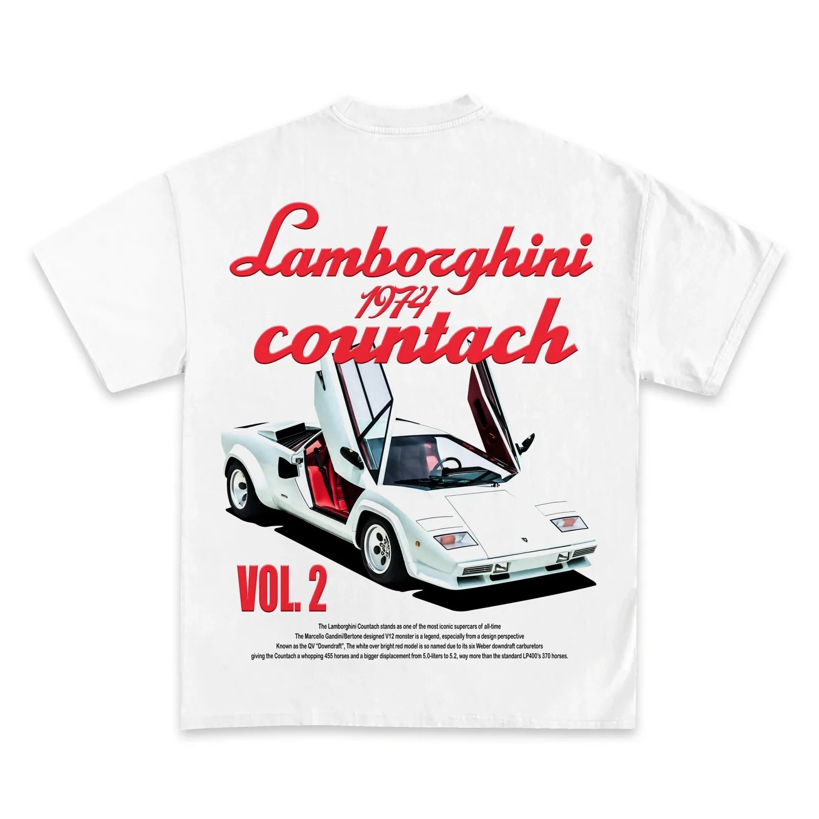 Lamborghini Countach 1974 Graphic T-Shirt, Hoodie and Sweatshirt, Vintage Supercar Streetwear, Car Enthusiast Tee