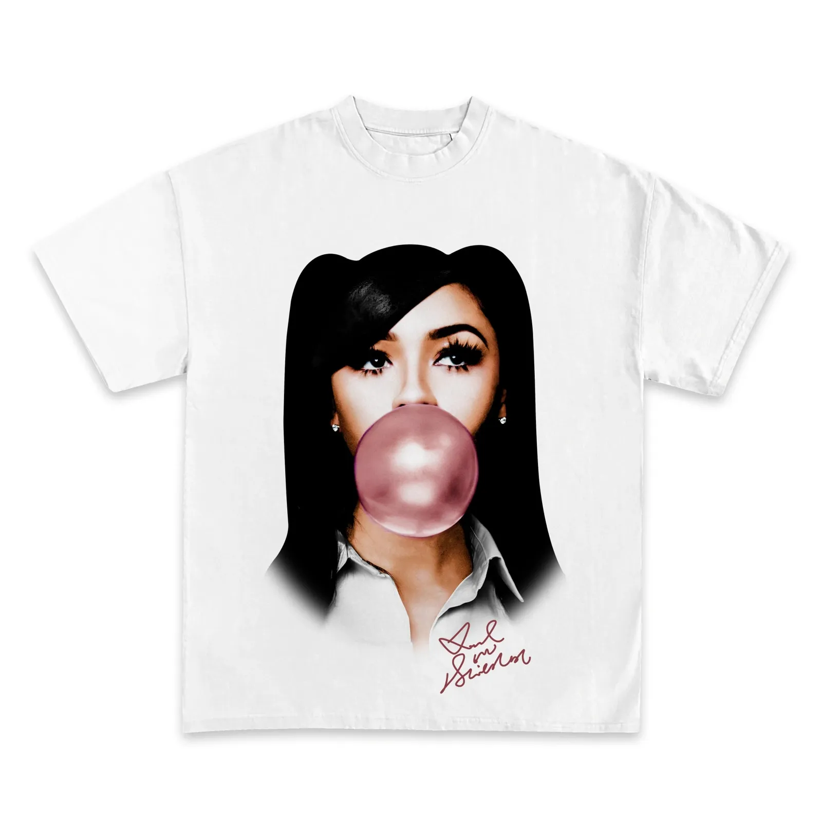 Mariah The Scientist Bubble Gum Graphic T-Shirt, Hoodie and Sweatshirt, Pink Bubble Portrait, R&B Music Streetwear