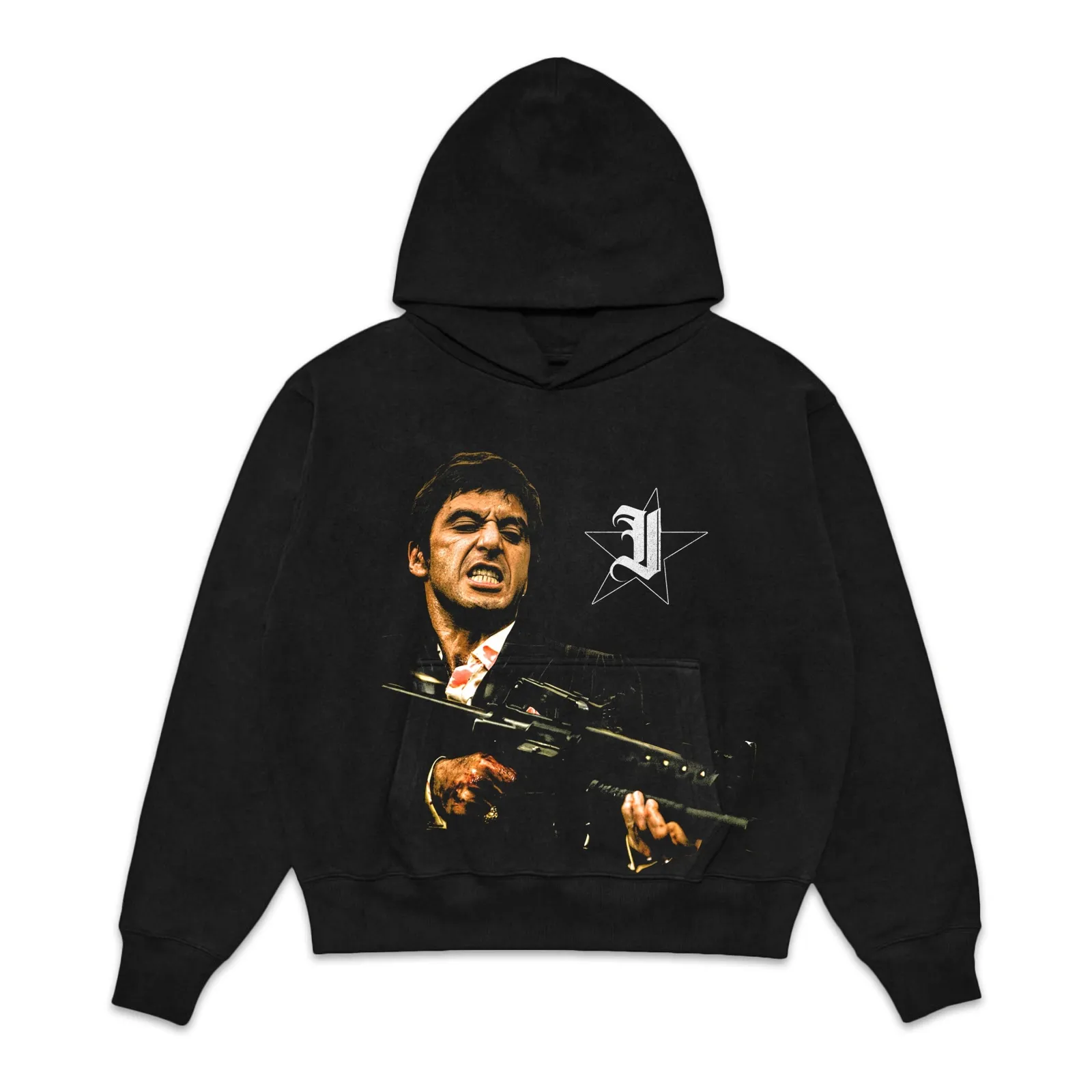 Tony Montana Scarface Hoodie, Graphic Sweatshirt, Tee, Gangster Movie Streetwear Oversized Heavyweight Design Fit