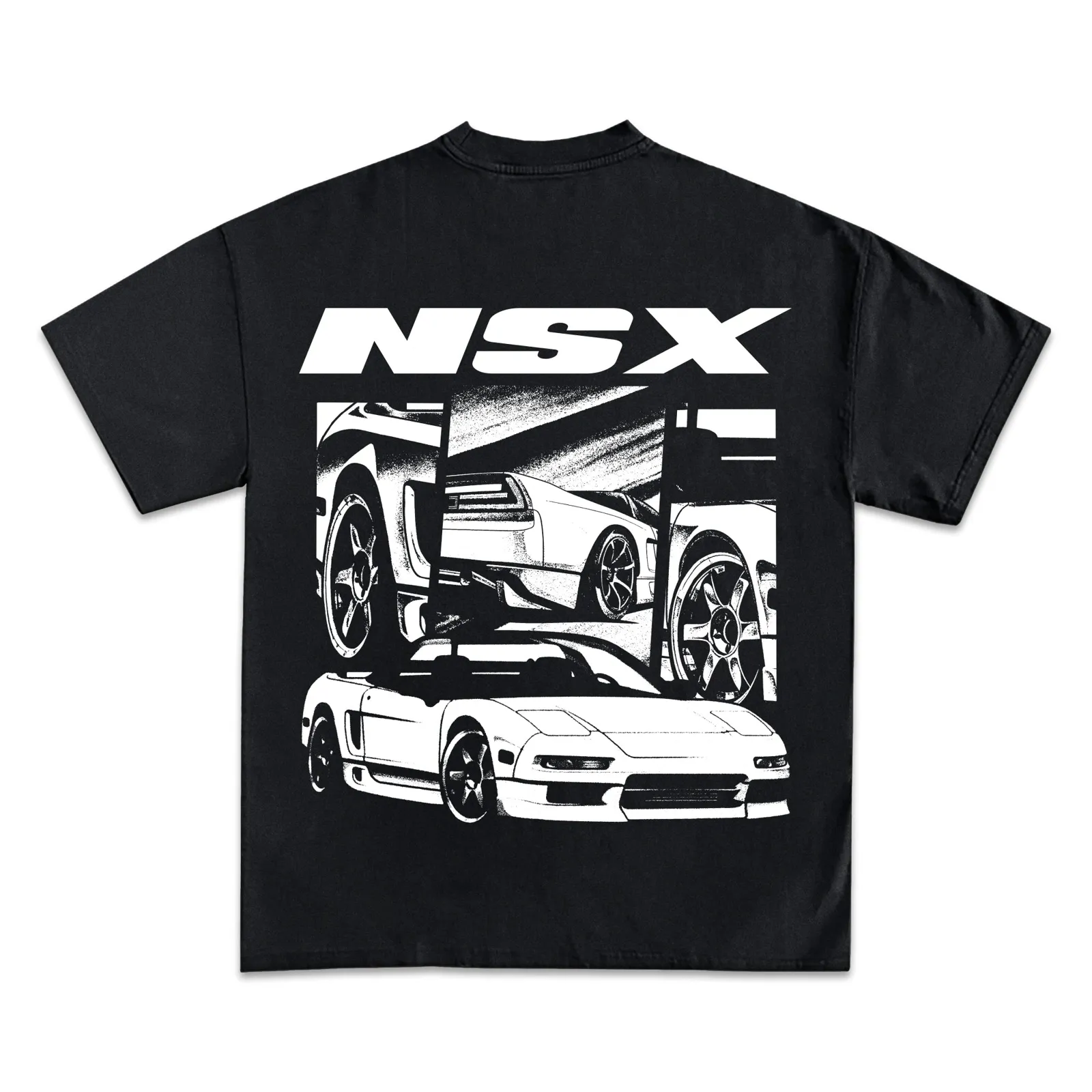 Honda NSX Racing Graphic Tee, JDM Car Streetwear Hoodie, Sweatshirt, Vintage Supercar Back Print Black And White Print Design