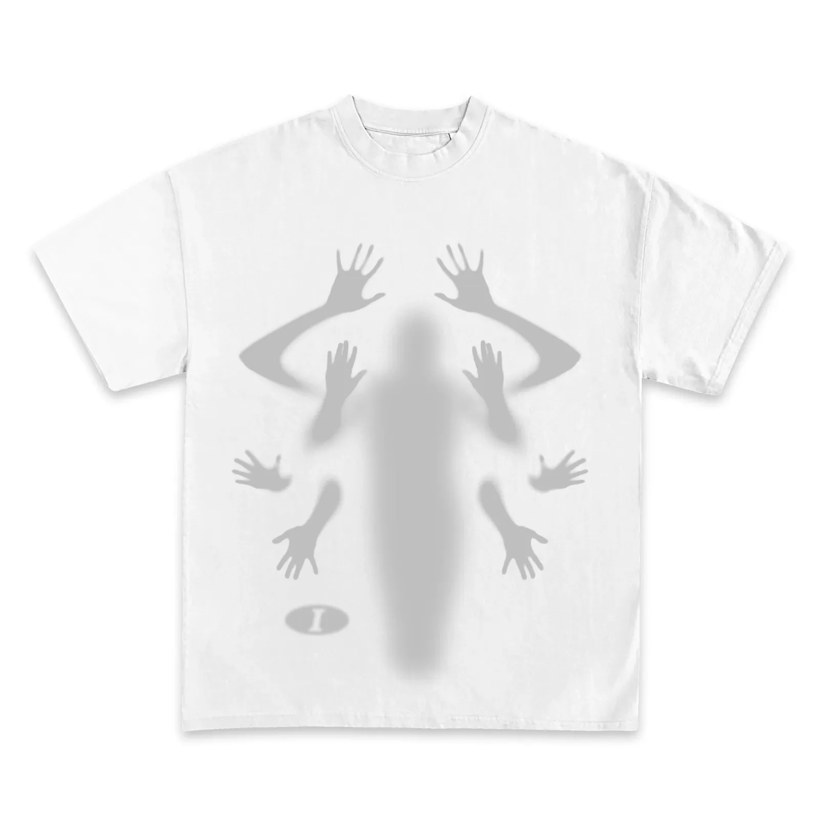 Shadow Hands Graphic Tee, Surreal Silhouette Streetwear T-Shirt, Hoodie and Sweatshirt, Minimal Gray Aesthetic Art Shirt