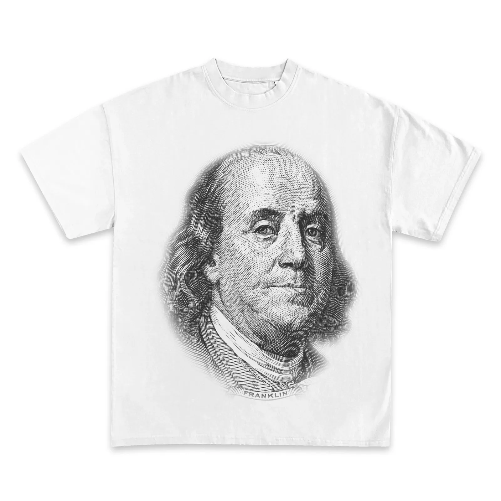 Benjamin Franklin Graphic T-Shirt, Hoodie, Sweatshirt, One Hundred Dollar Bill Portrait, Money Streetwear Oversized Tee