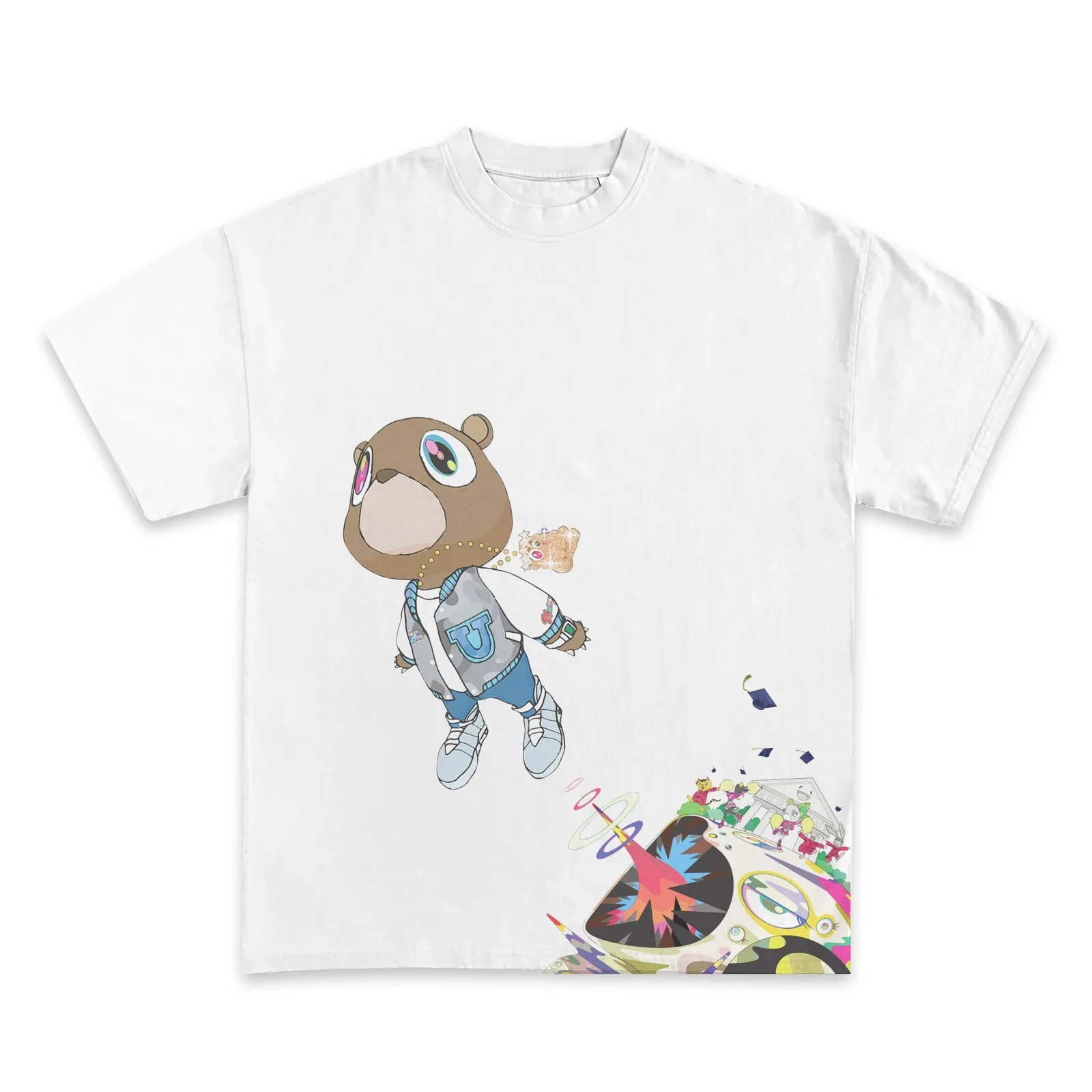 Kanye West Graduation Graphic T-Shirt, Hoodie and Sweatshirt, Bear Album Art Print, Hip Hop Music Streetwear Tee
