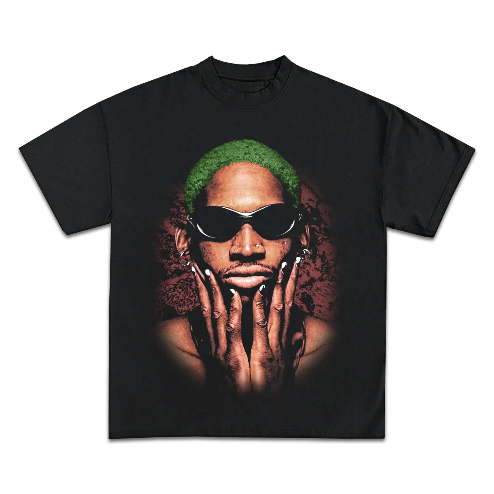 Dennis Rodman Graphic T-Shirt, Hoodie, Sweatshirt, Green Hair Sunglasses Basketball Legend NBA 90s Streetwear Oversized Fit