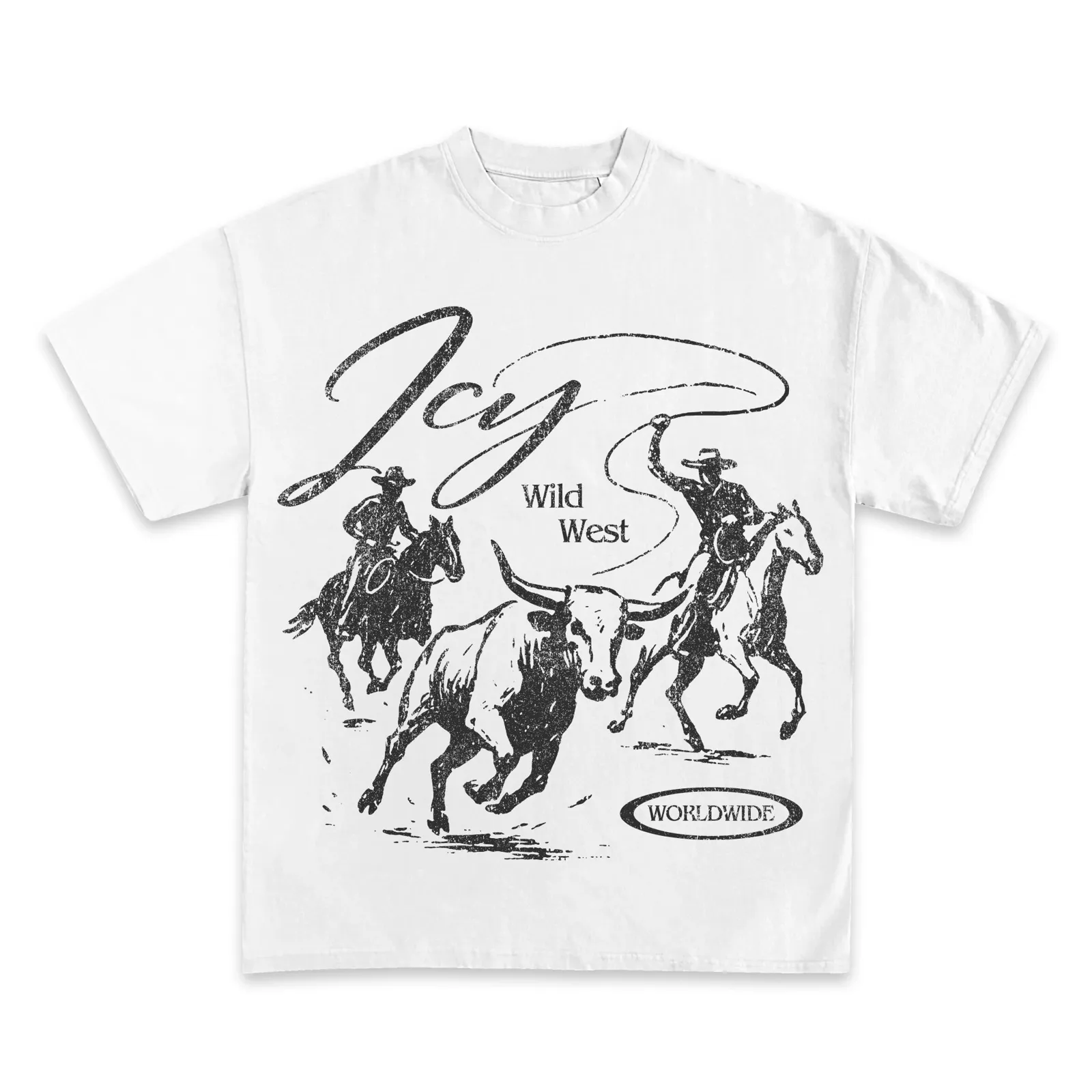 Wild West Cowboys And Bull Graphic Tee, Vintage Western Rodeo Streetwear, T-Shirt, Hoodie, Sweatshirt Oversized Style